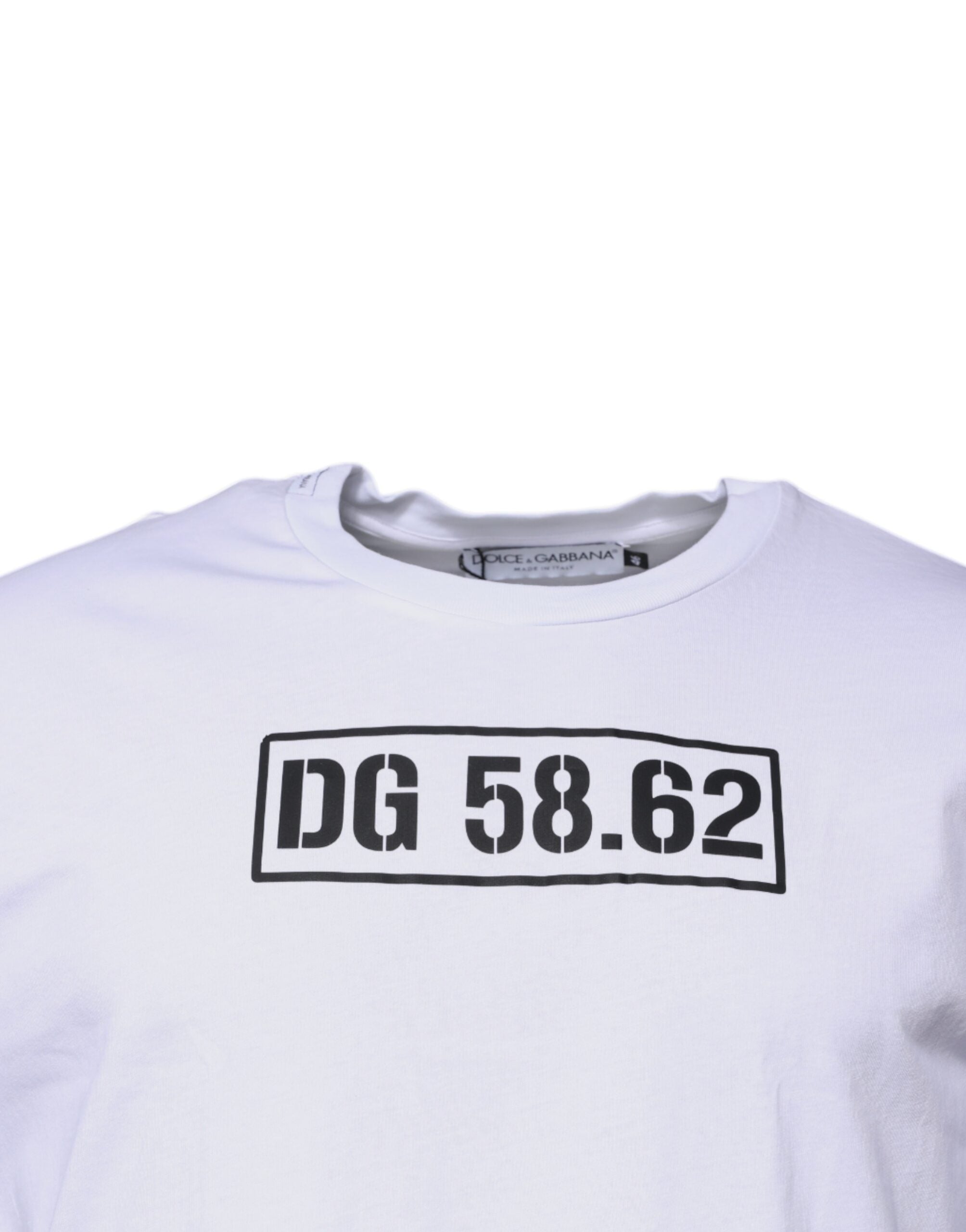 Camiseta blanca de algodón con cuello redondo y logotipo DG de Dolce & Gabbana-3