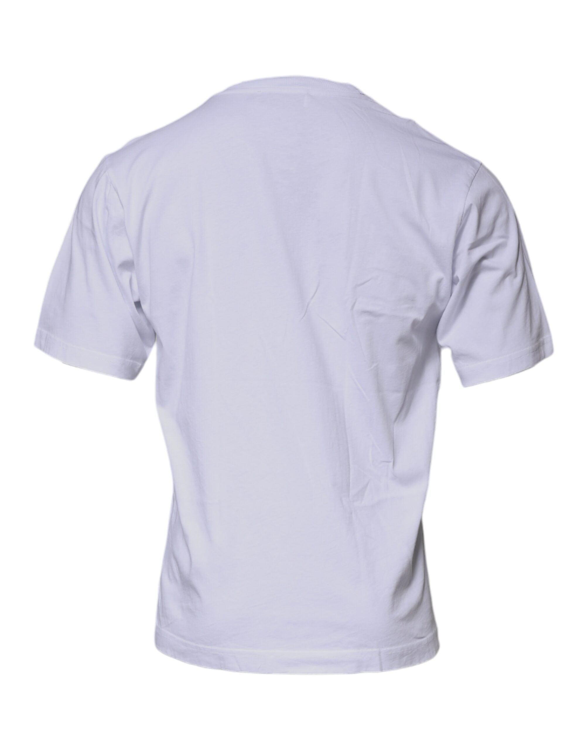 Camiseta blanca de algodón con cuello redondo y logotipo DG de Dolce & Gabbana-5