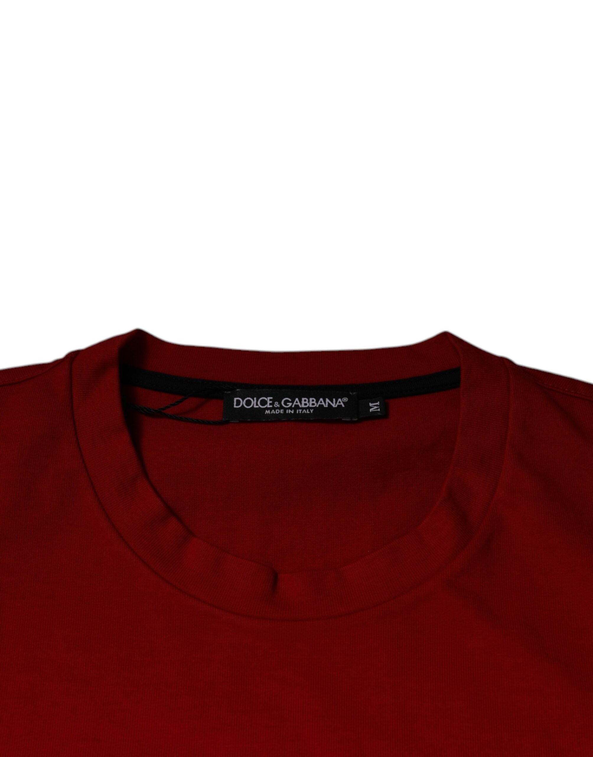 Dolce & Gabbana Rotes DG Eye Baumwoll-T-Shirt mit Rundhalsausschnitt-6
