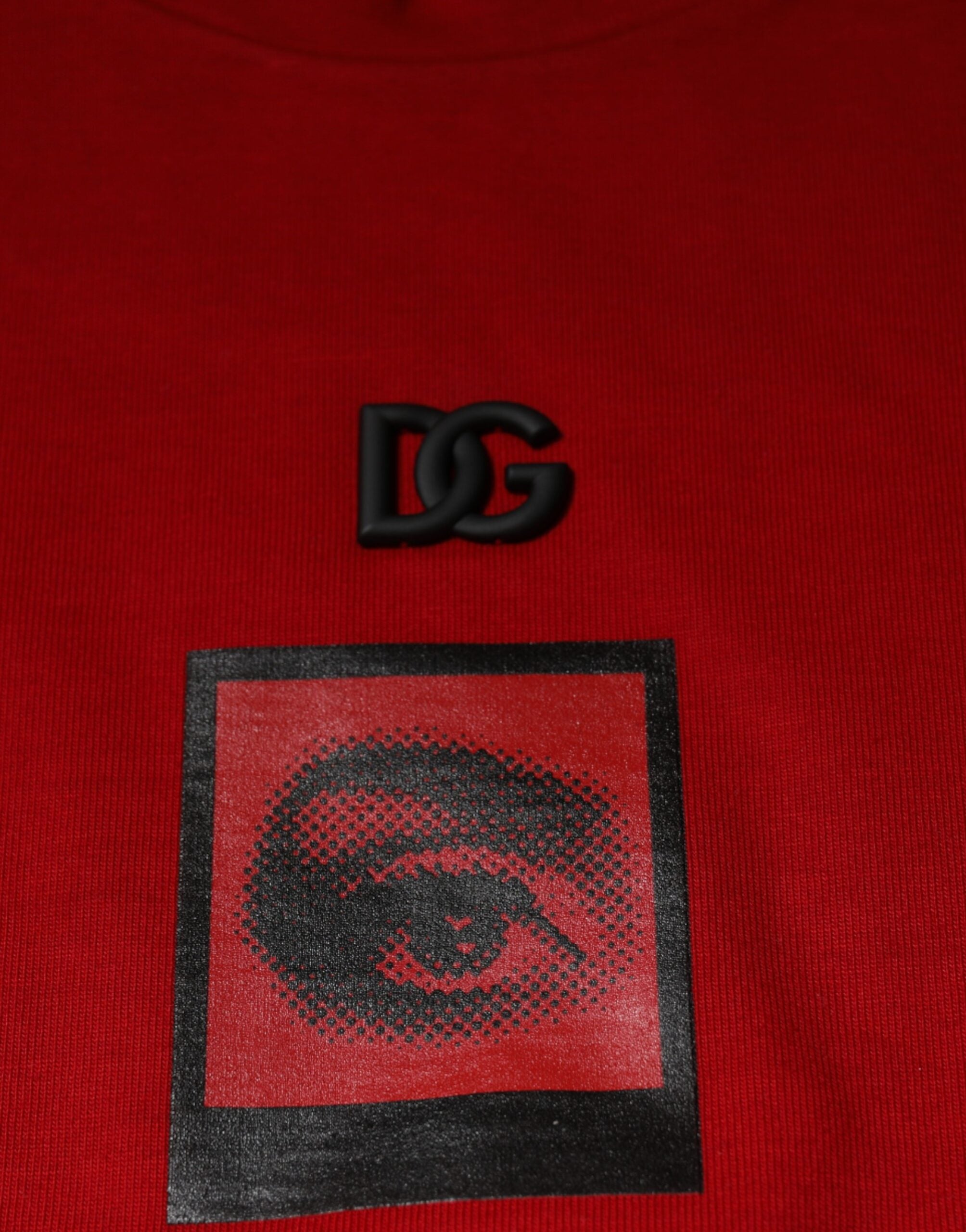 Dolce & Gabbana Rotes DG Eye Baumwoll-T-Shirt mit Rundhalsausschnitt-7