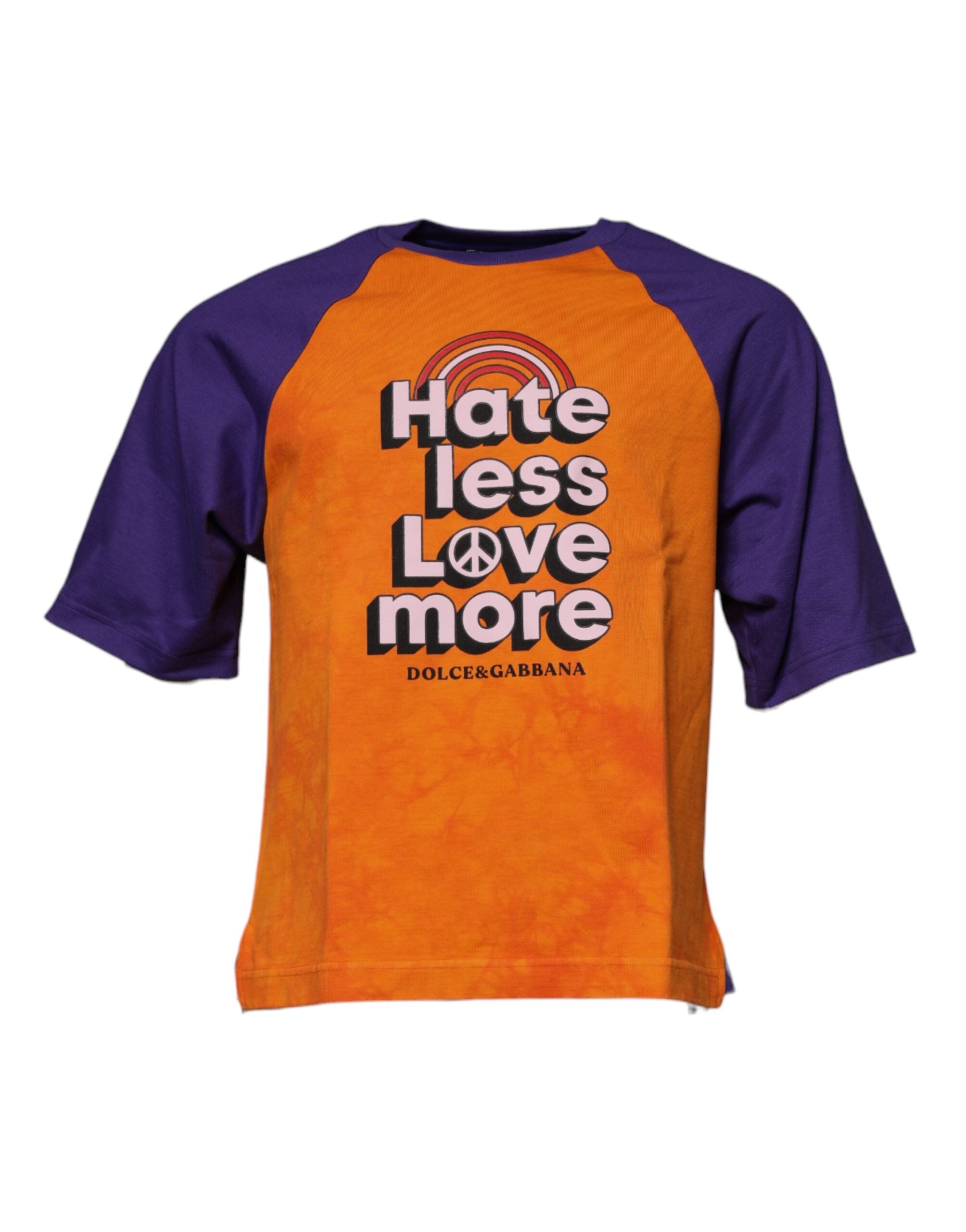 Dolce & Gabbana Orange Purple Graphic Print Short Sleeve T-Shirt-1