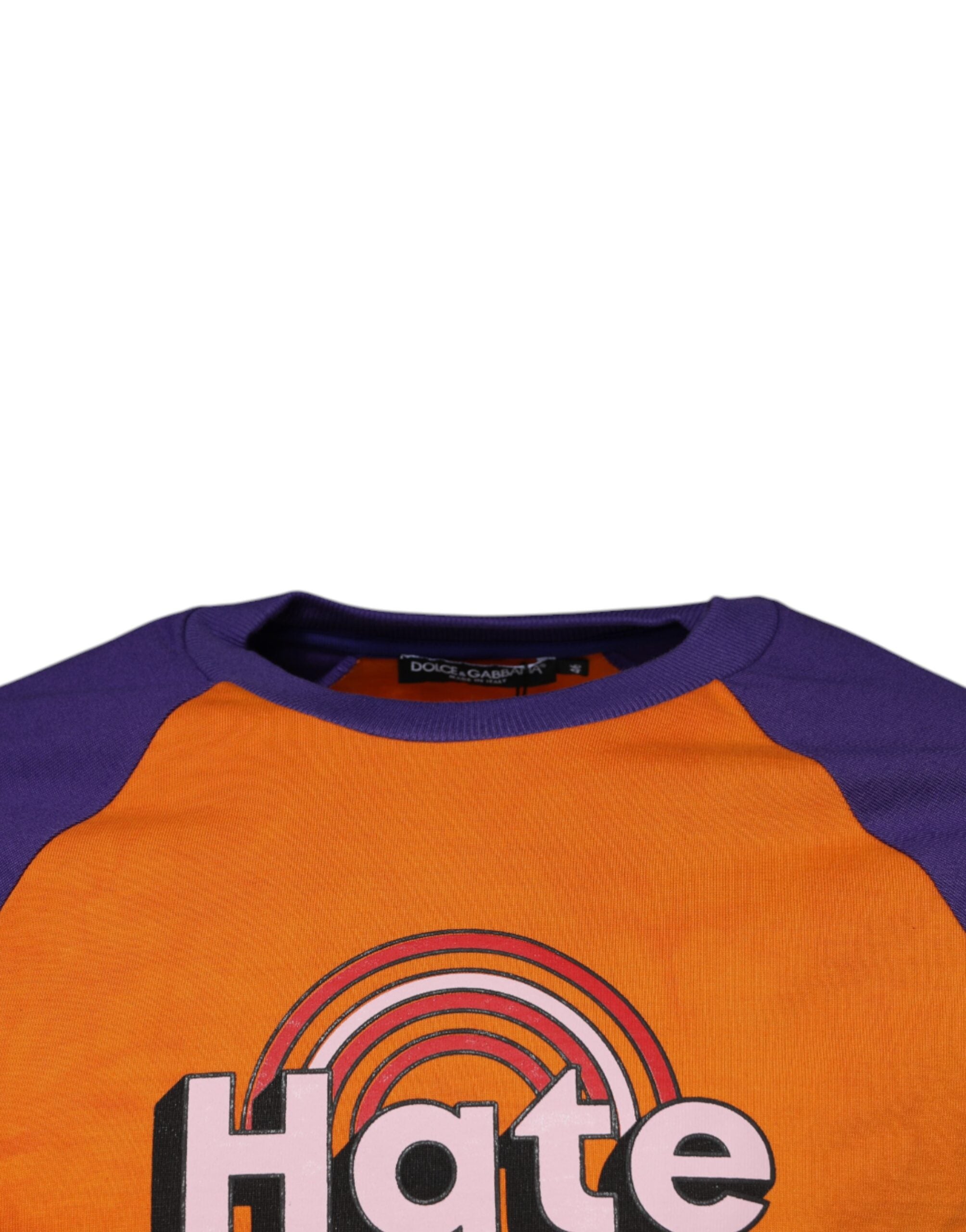 Dolce & Gabbana Orange Purple Graphic Print Short Sleeve T-Shirt-3
