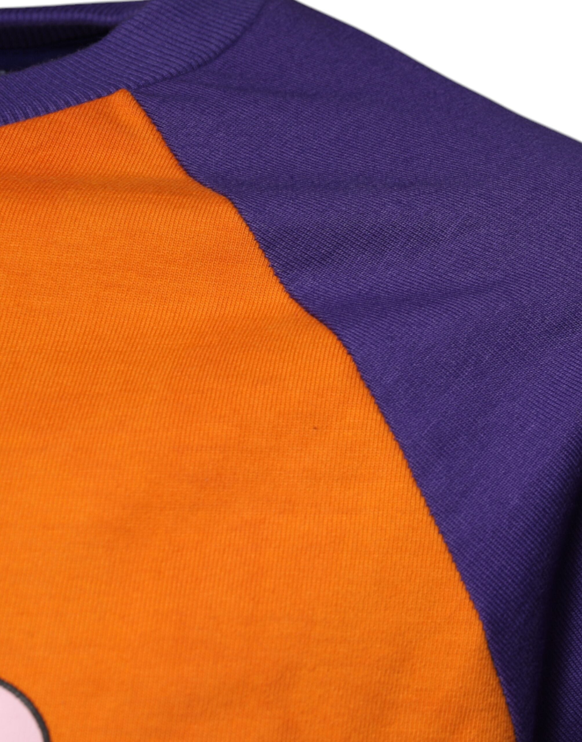 Dolce & Gabbana Orange Purple Graphic Print Short Sleeve T-Shirt-4