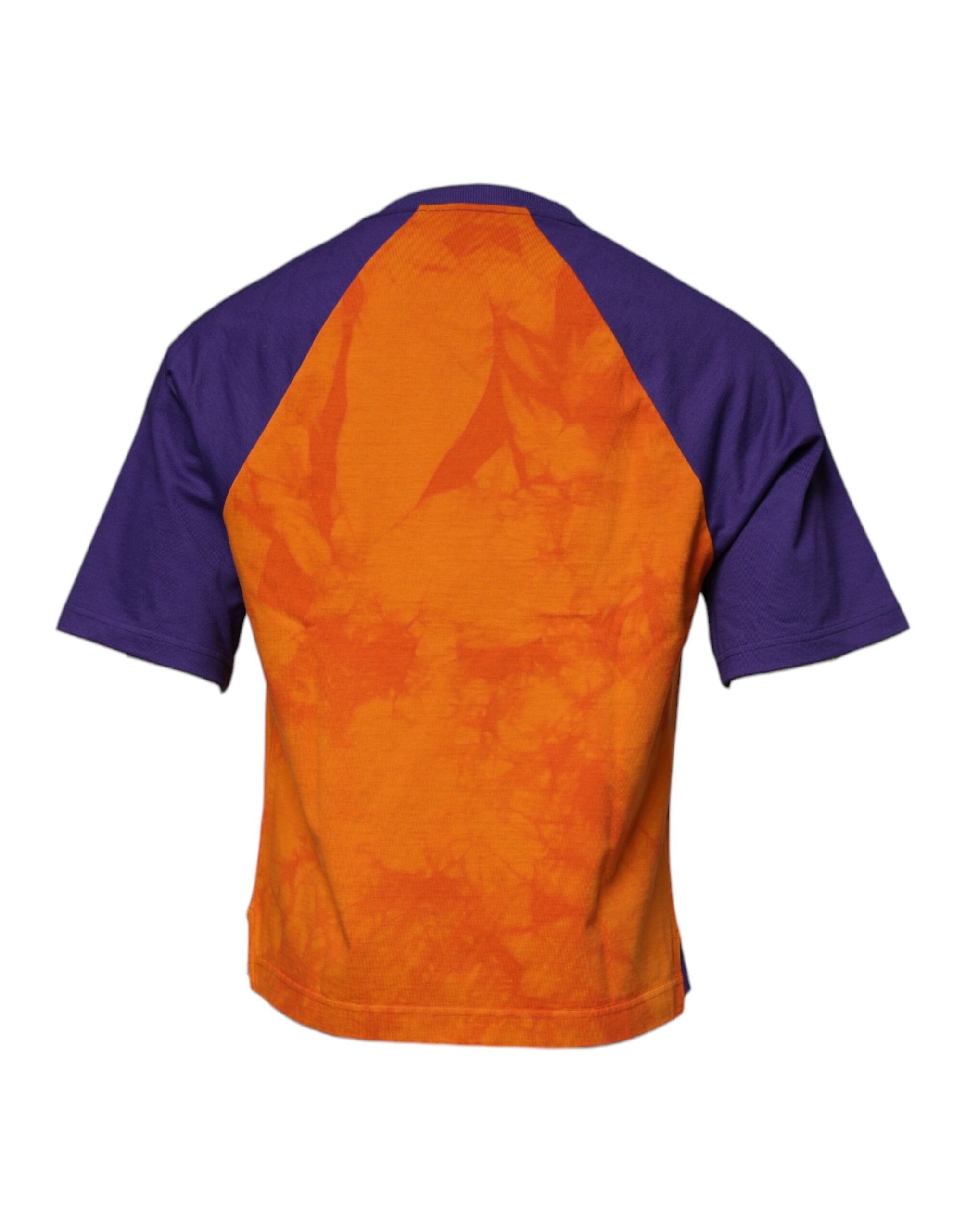 Dolce & Gabbana Orange Purple Graphic Print Short Sleeve T-Shirt-5