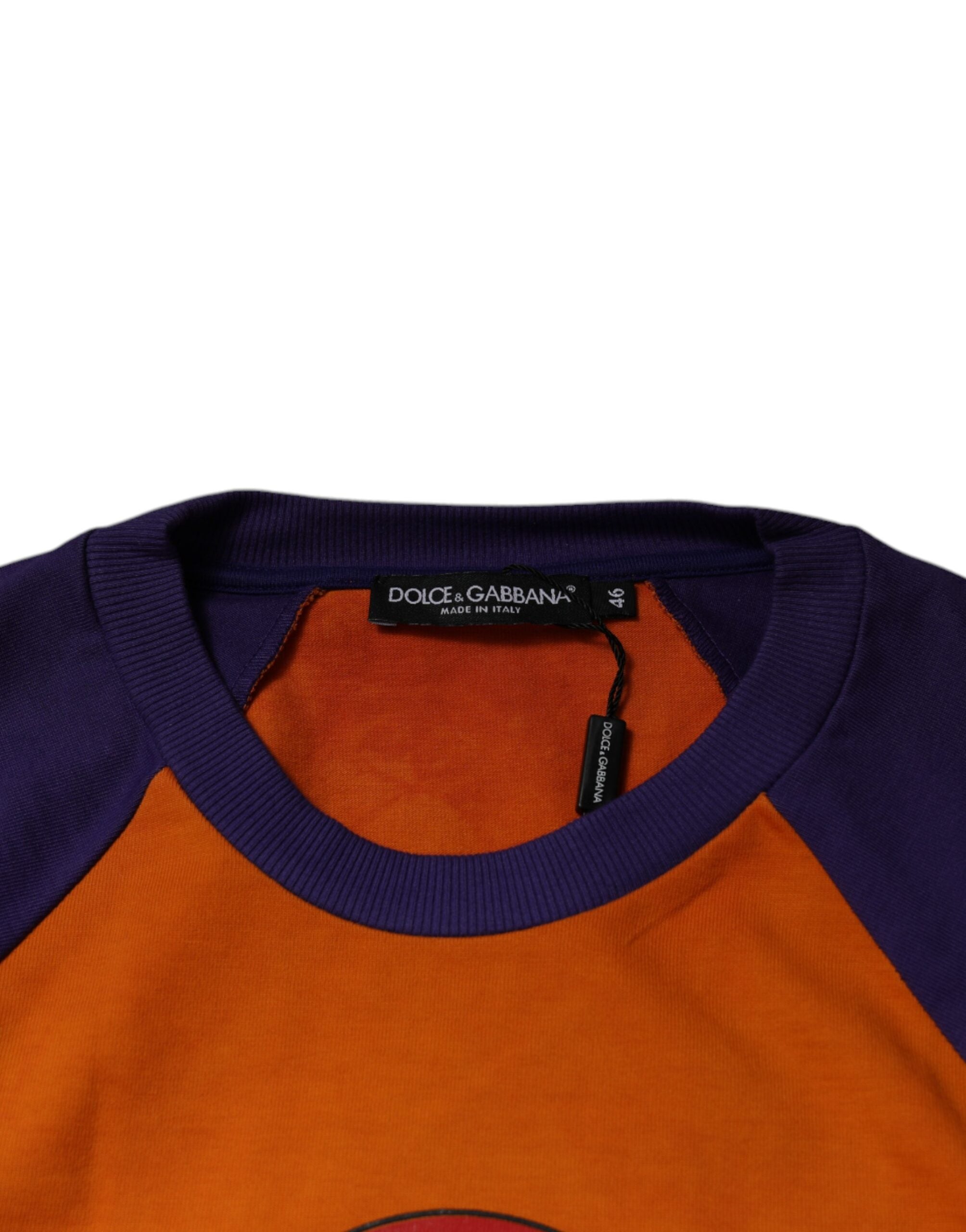 Dolce & Gabbana Orange Purple Graphic Print Short Sleeve T-Shirt-6