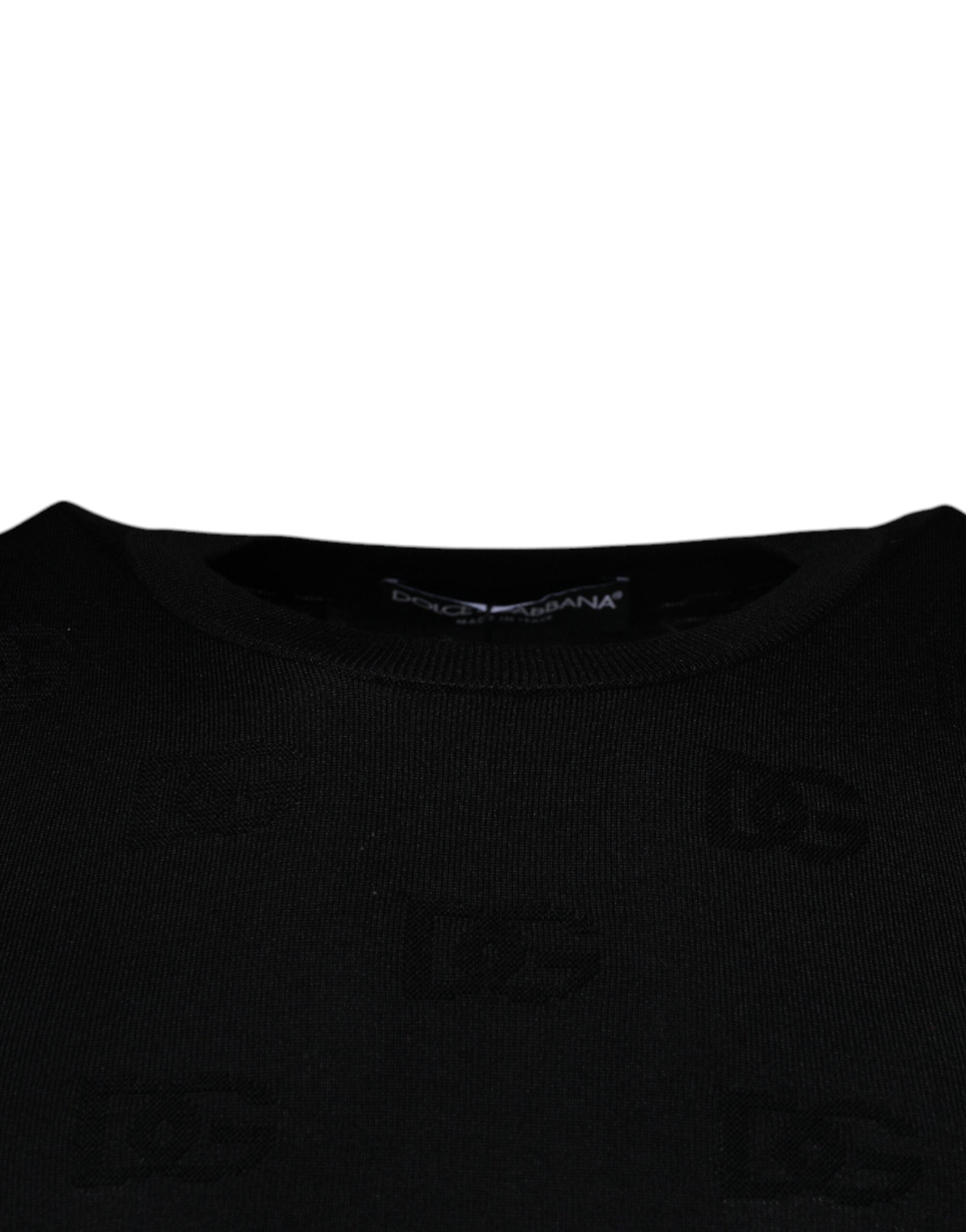 Camiseta de seda negra sin mangas con cuello redondo de Dolce & Gabbana-3
