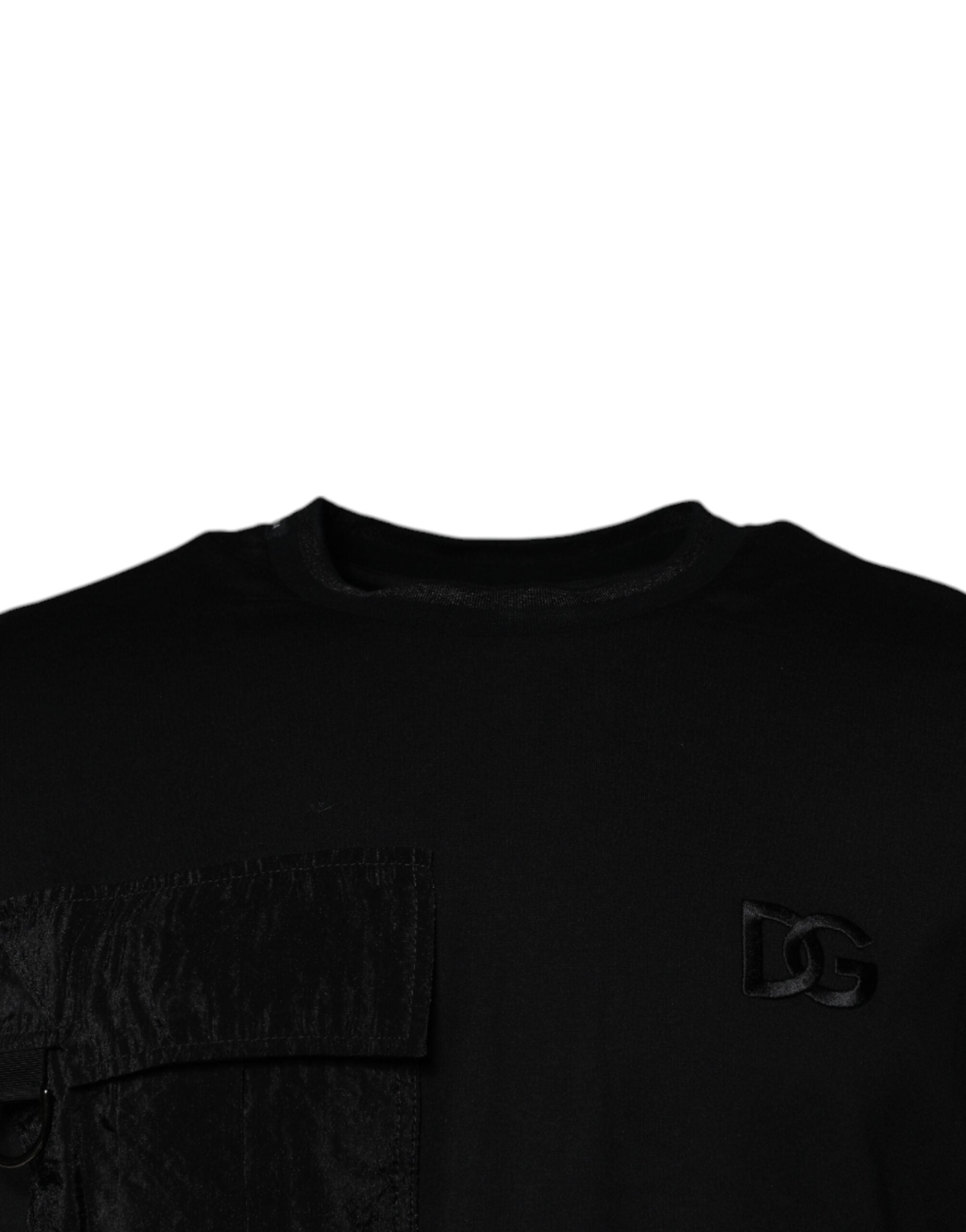 Dolce & Gabbana Black short-sleeved T-shirt with round neck-3