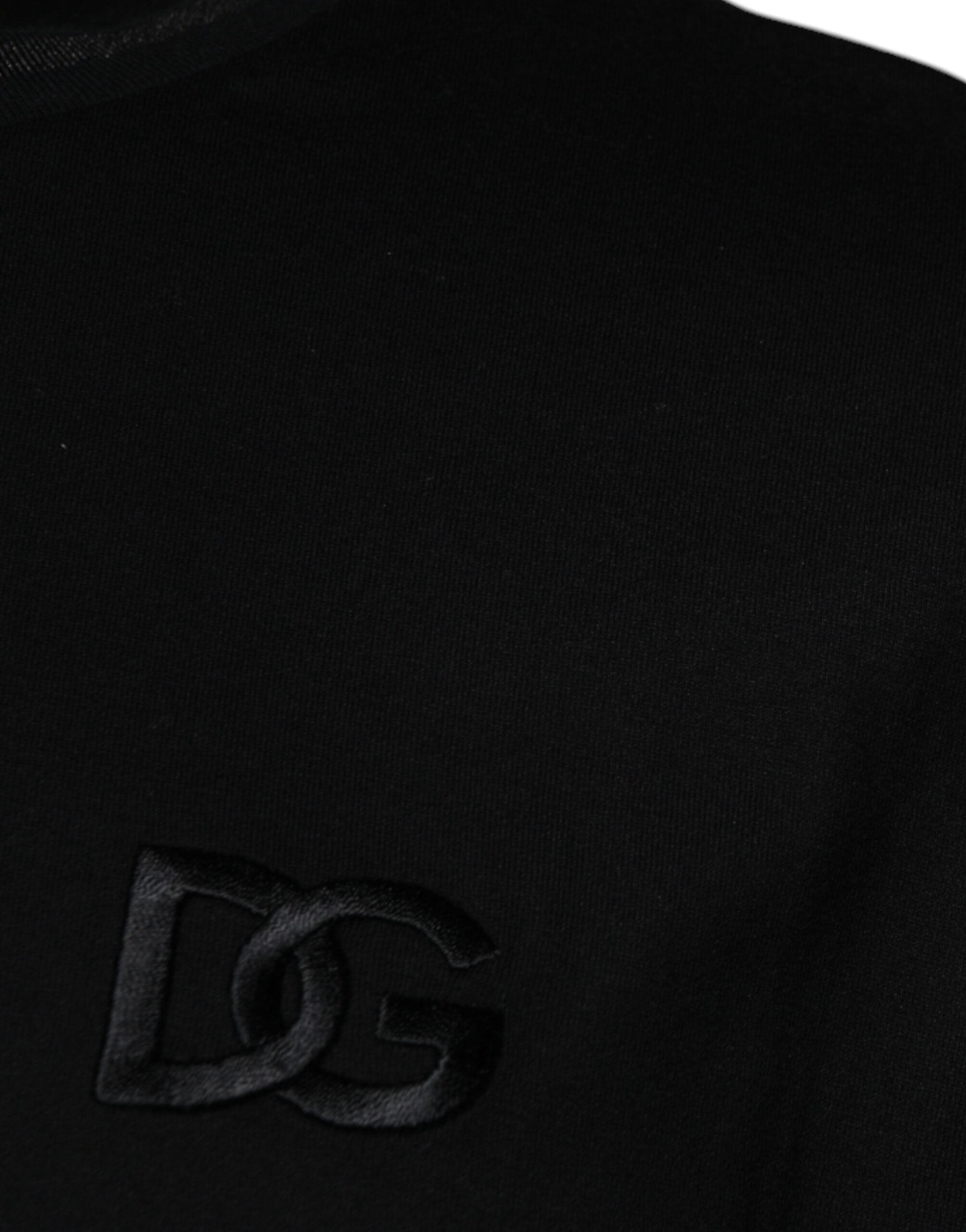 Dolce & Gabbana Black short-sleeved T-shirt with round neck-4