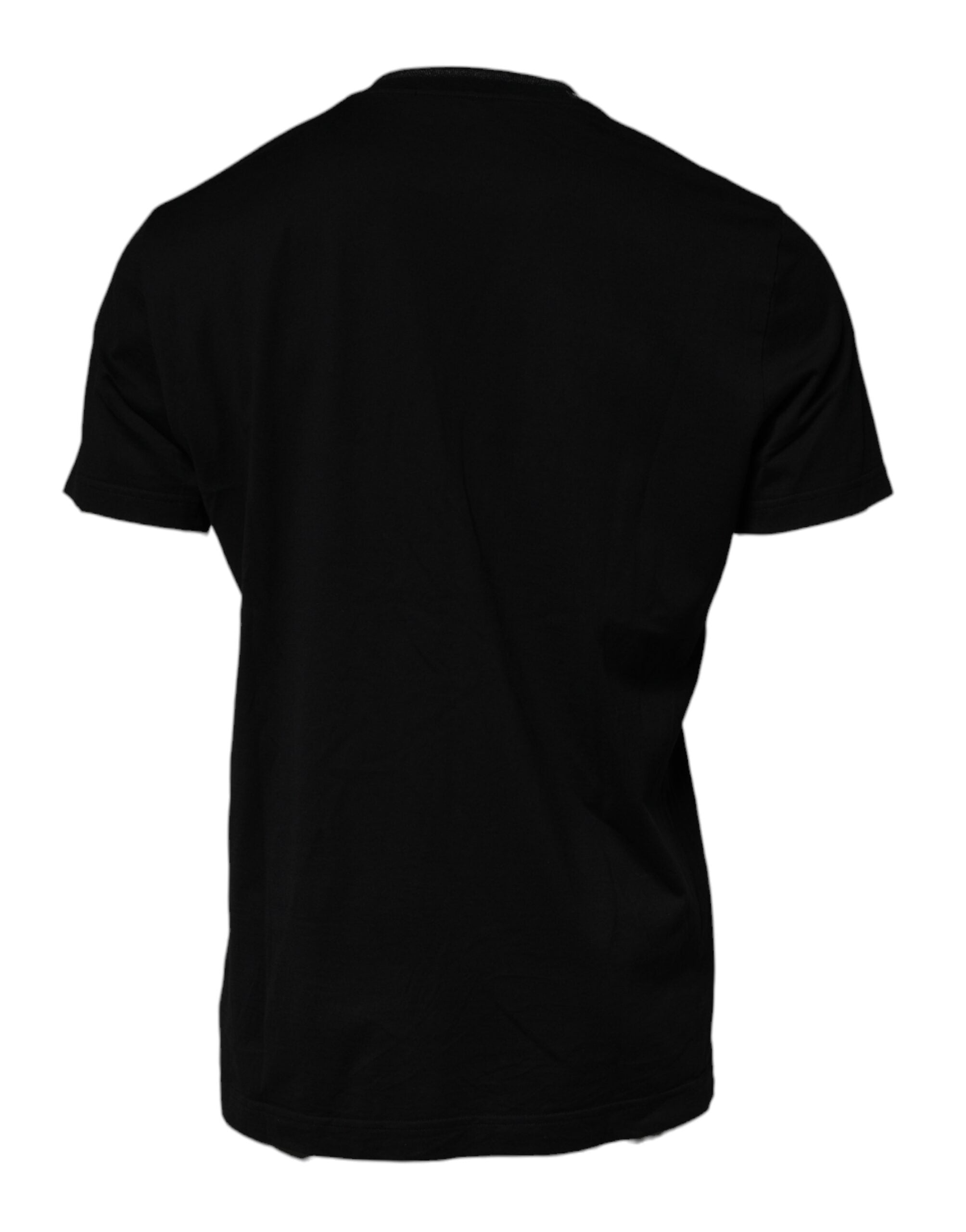 Dolce & Gabbana Black short-sleeved T-shirt with round neck-5