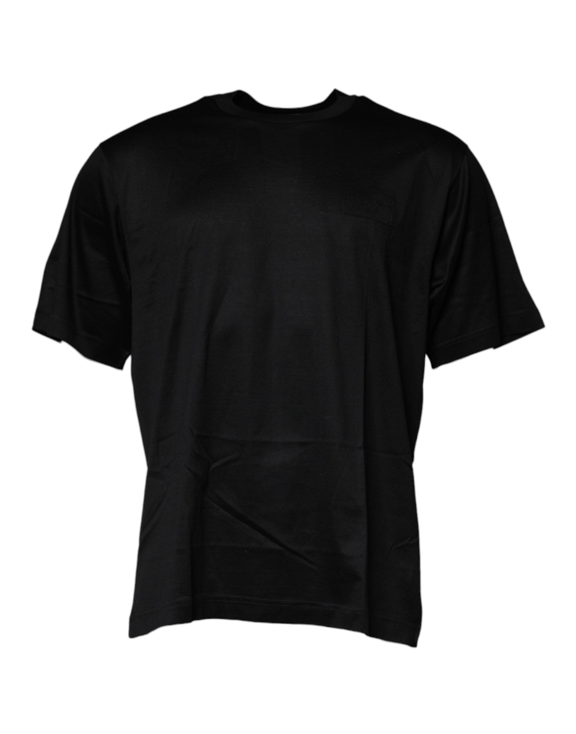 Camiseta negra de manga corta con cuello redondo de Dolce & Gabbana-1