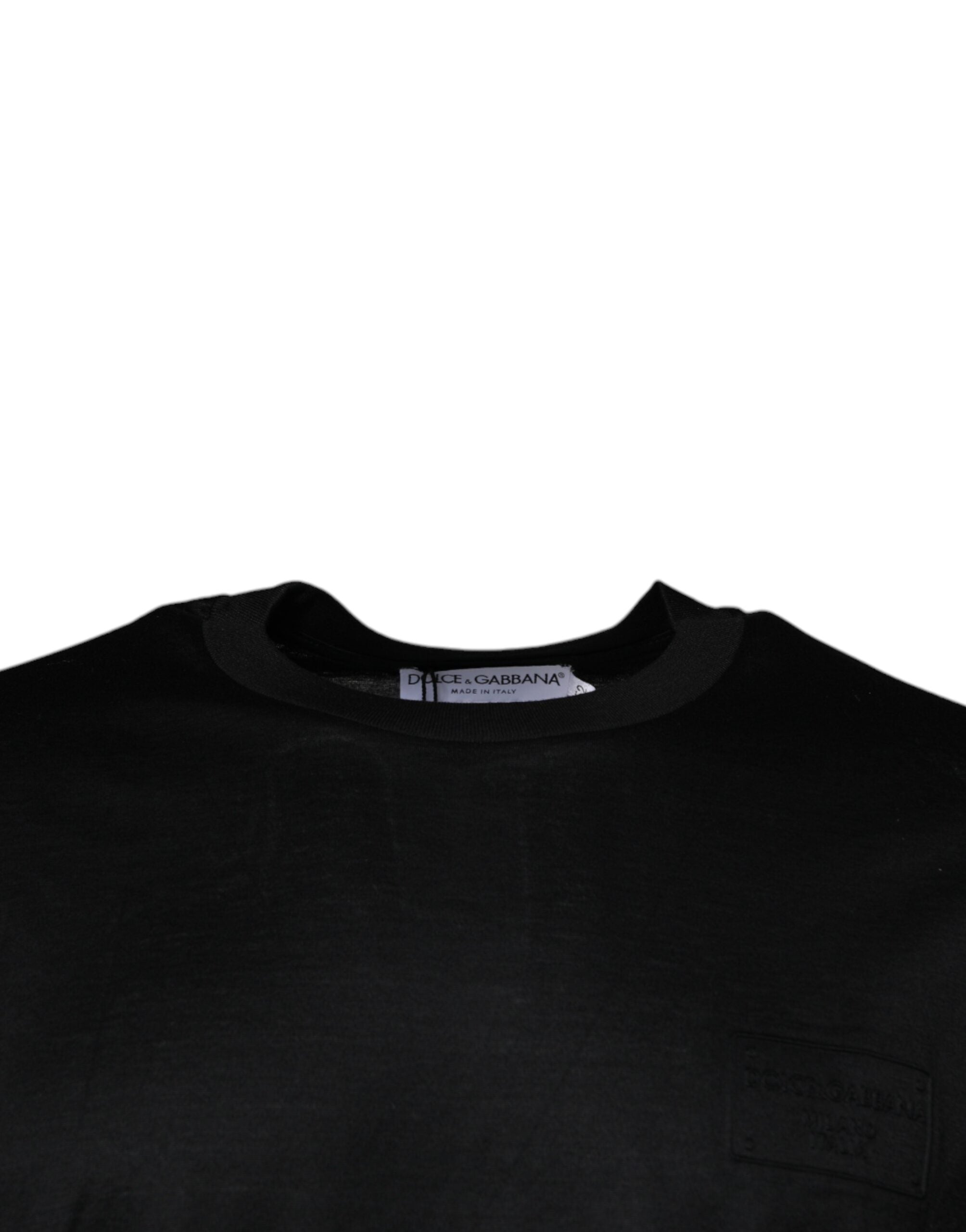 Camiseta negra de manga corta con cuello redondo de Dolce & Gabbana-3