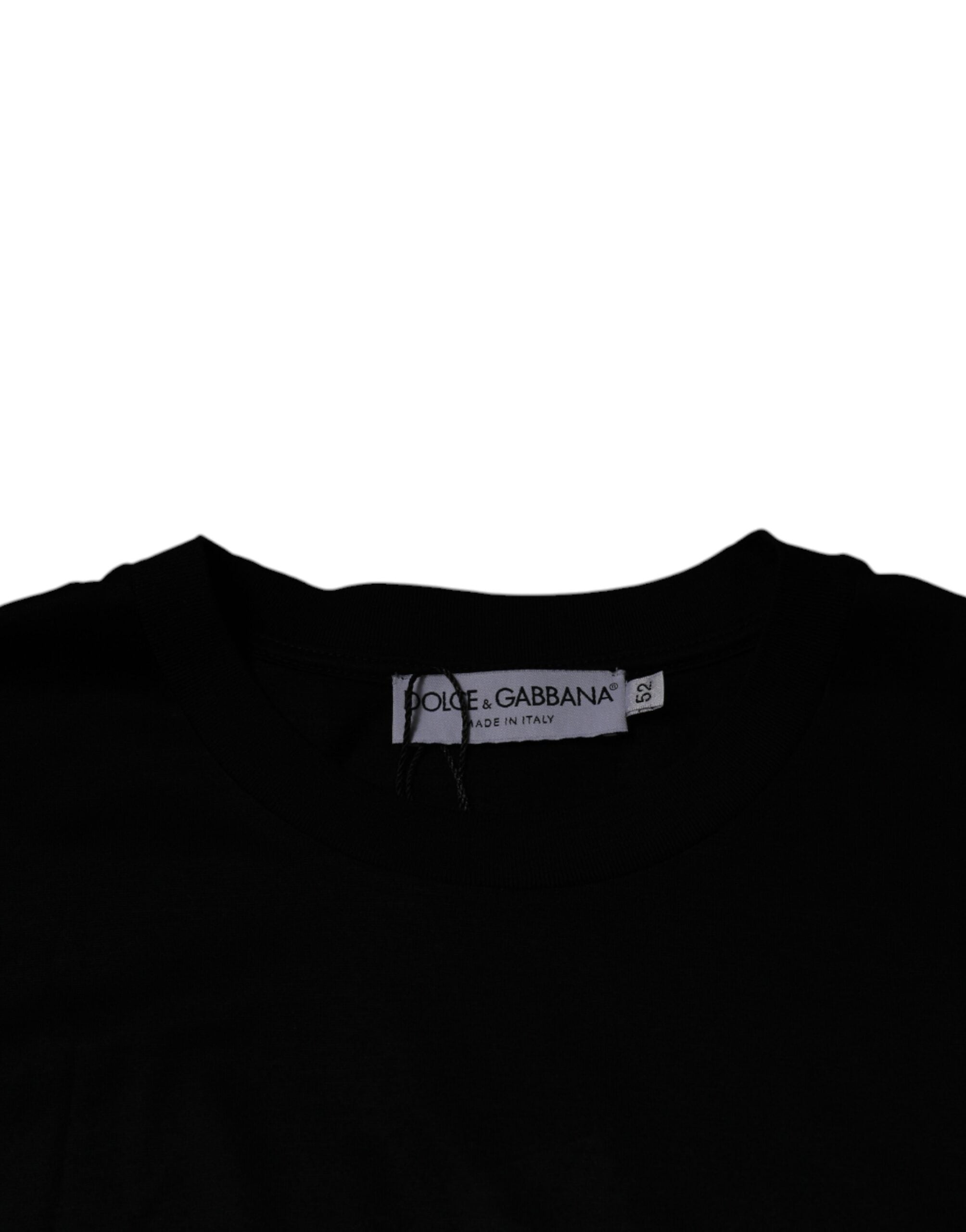 Camiseta negra de manga corta con cuello redondo de Dolce & Gabbana-6