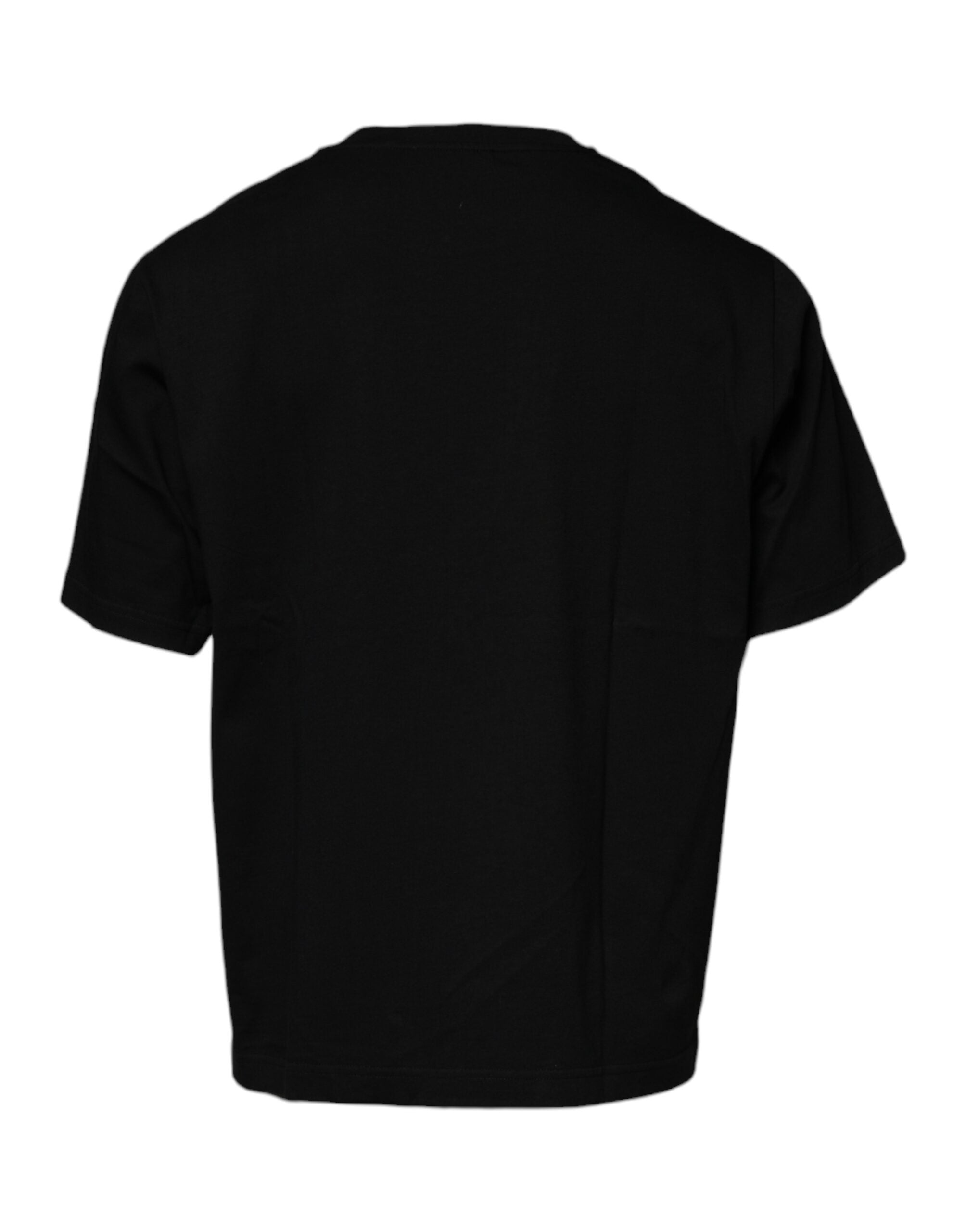 Dolce & Gabbana Black short-sleeved T-shirt with round neck-5