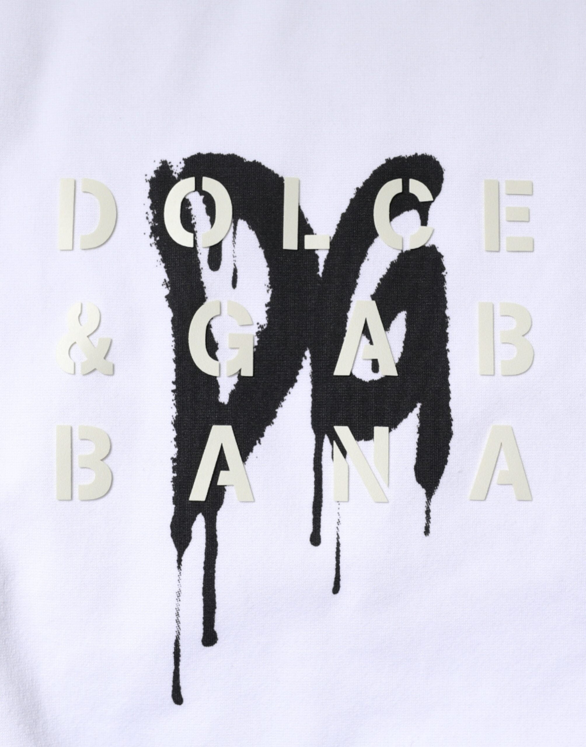 Camiseta blanca de algodón con cuello redondo y logotipo DG de Dolce & Gabbana-7