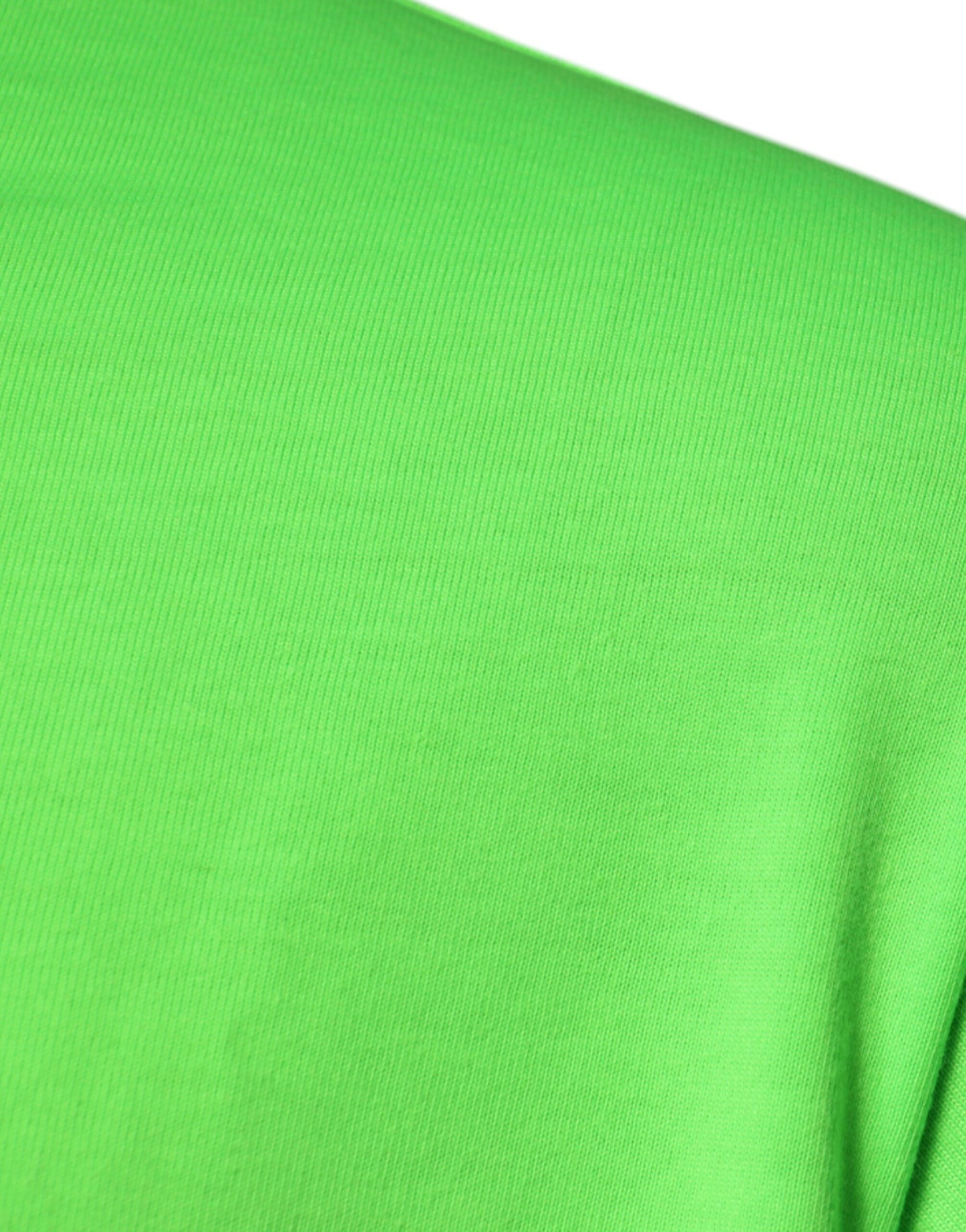 Dolce & Gabbana Green DG Logo Cotton T-Shirt with Crew Neck-4