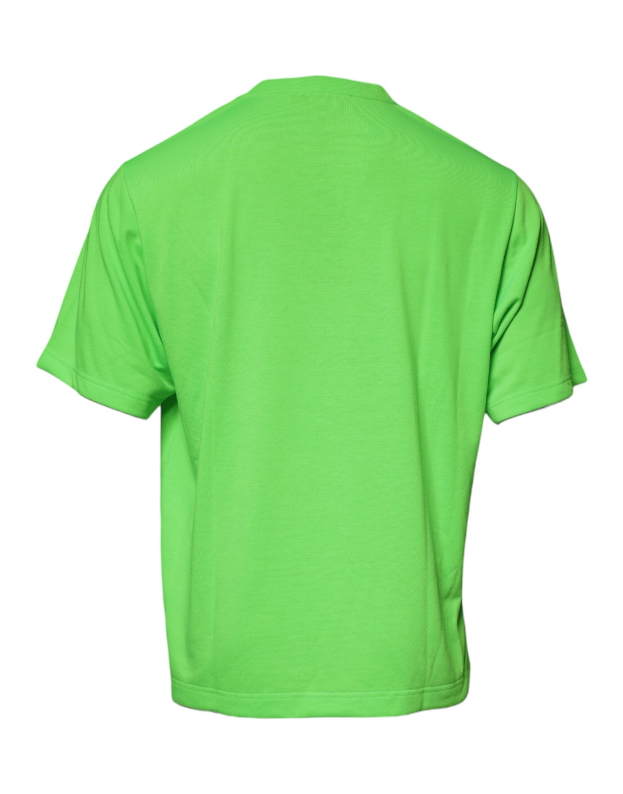 Dolce & Gabbana Green DG Logo Cotton T-Shirt with Crew Neck-5