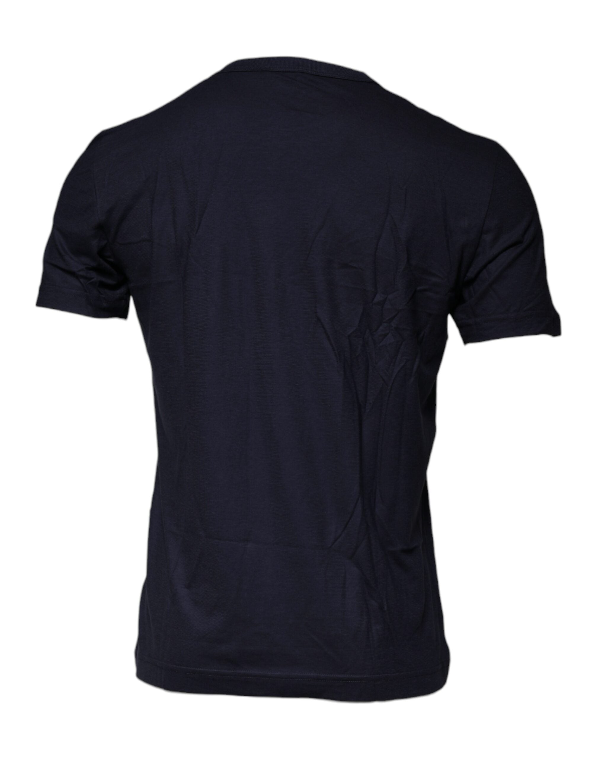 Camiseta azul de algodón con cuello redondo D&G King Of Love de Dolce & Gabbana-5