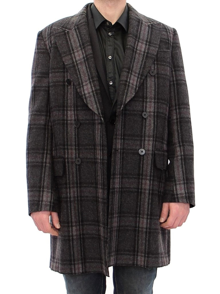 Dolce & Gabbana Grey Double-Breasted Coat Jacket-2