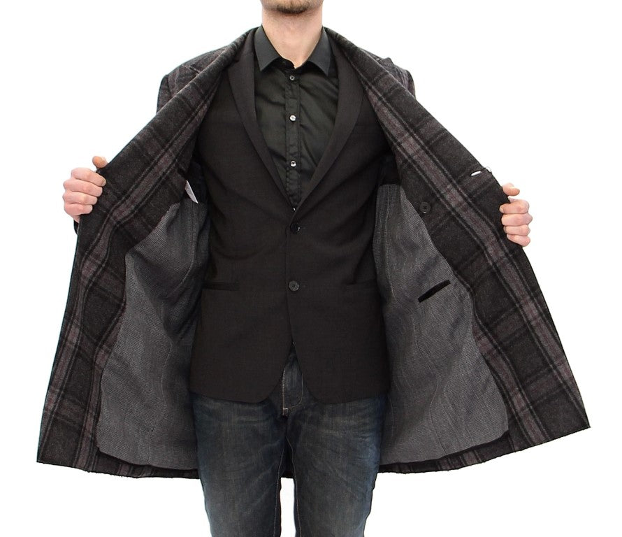 Dolce & Gabbana Grey Double-Breasted Coat Jacket-3