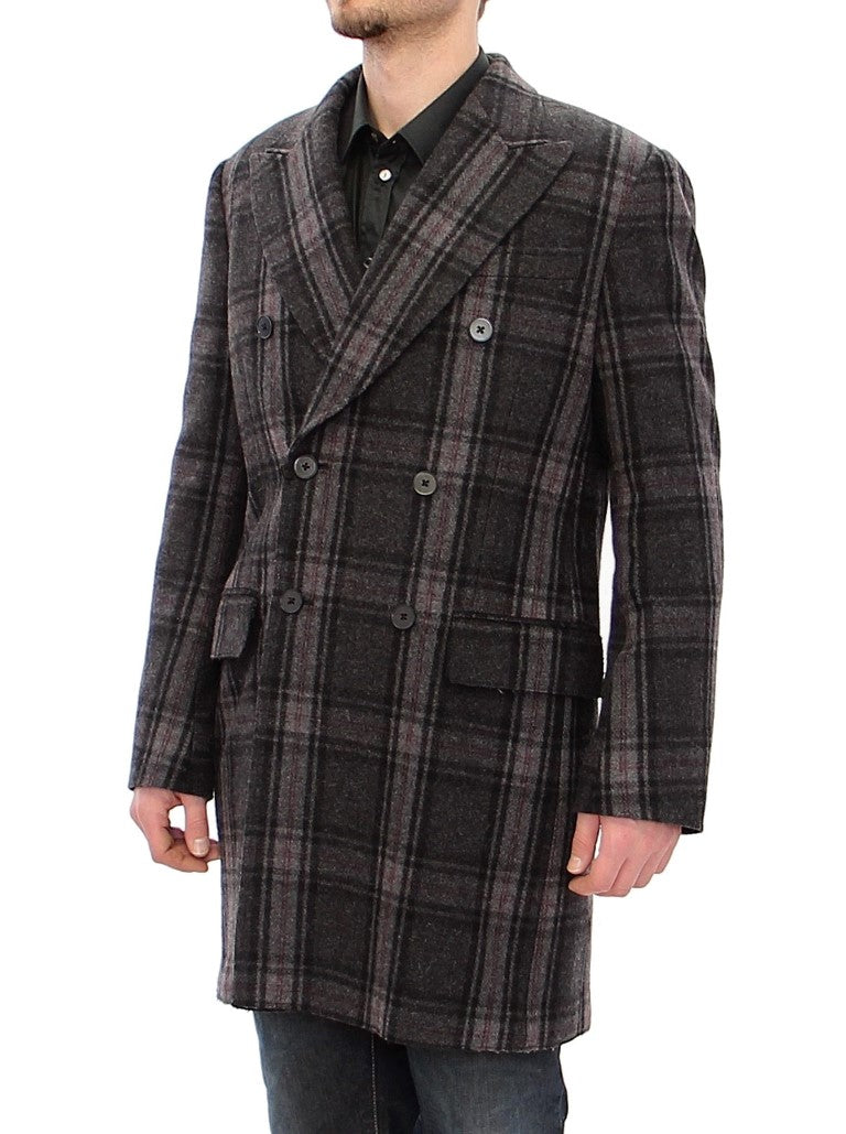 Dolce & Gabbana Grey Double-Breasted Coat Jacket-4