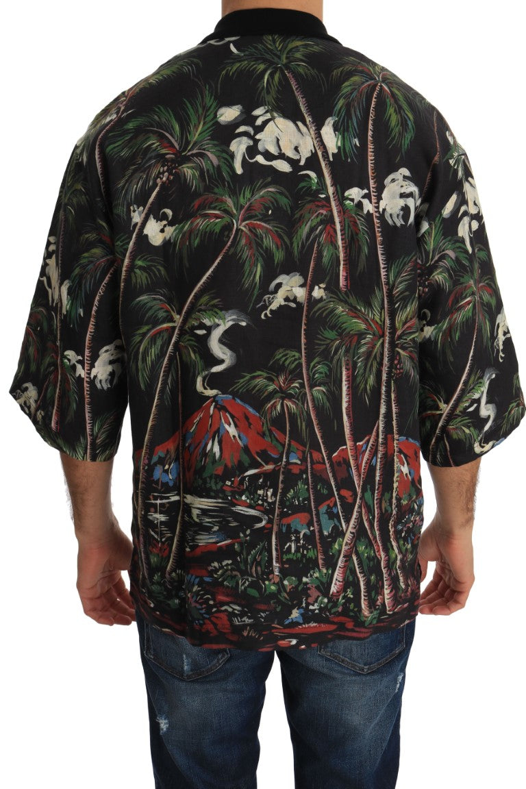 Dolce & Gabbana Black Volcano Sicily Short Sleeve T-Shirt-2