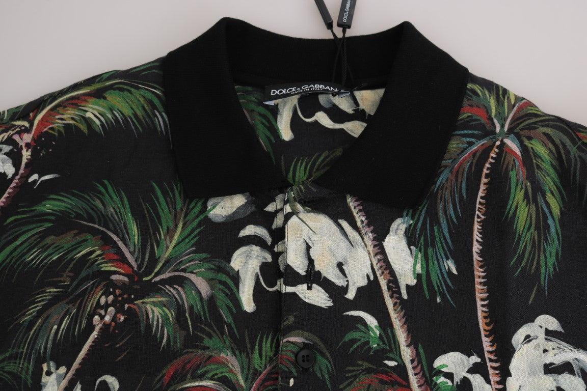 Dolce & Gabbana Black Volcano Sicily Short Sleeve T-Shirt-5