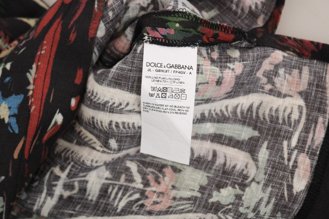 Dolce & Gabbana Black Volcano Sicily Short Sleeve T-Shirt-7