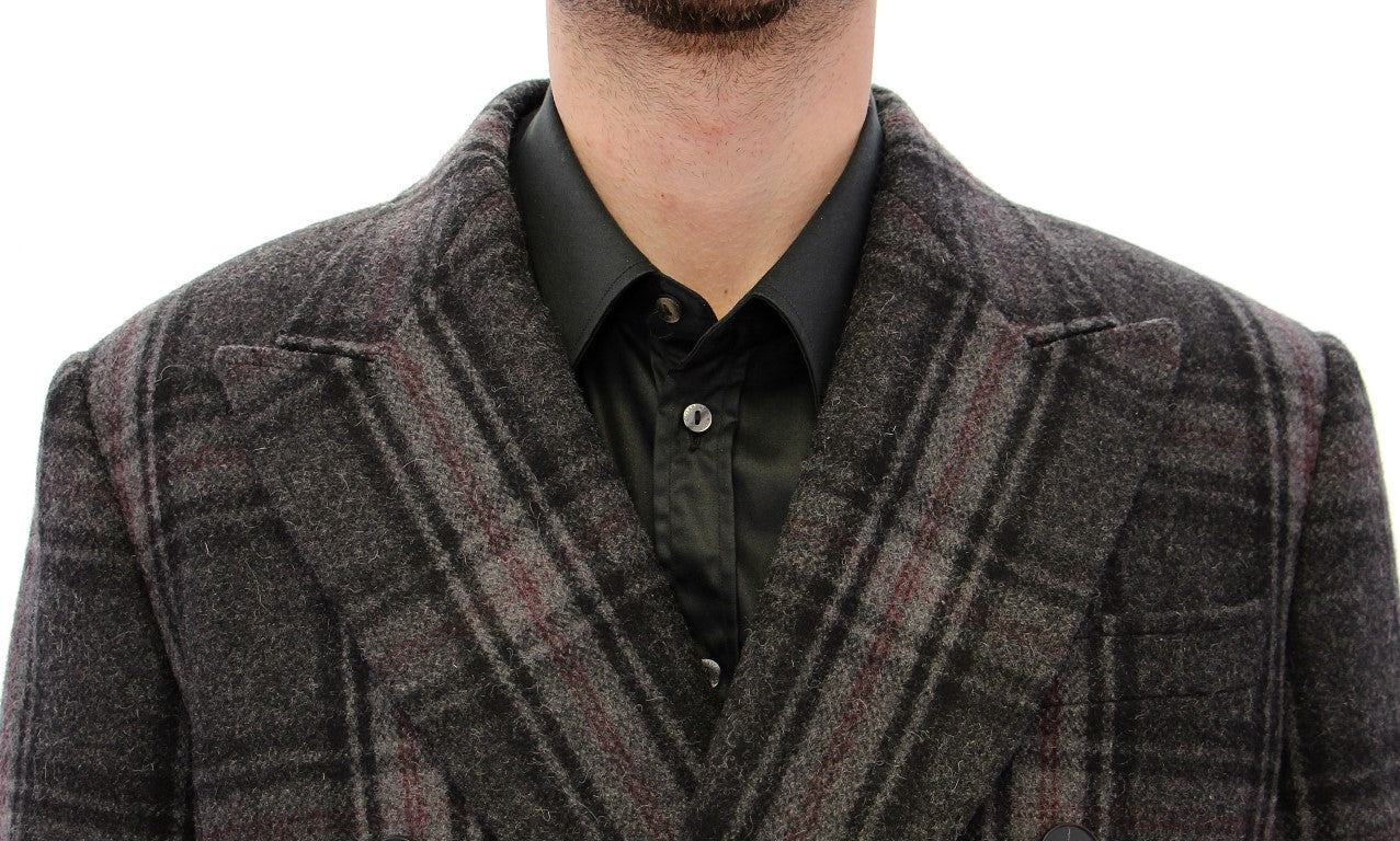 Dolce & Gabbana Grey Double-Breasted Coat Jacket-6