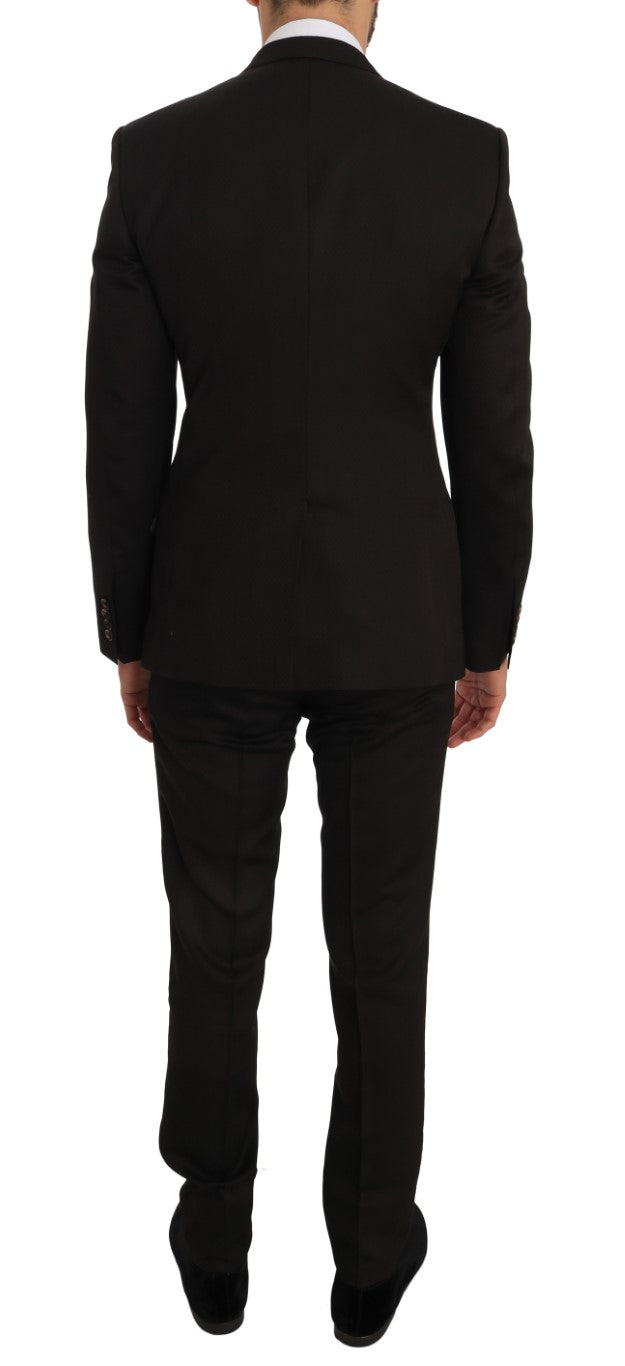 Dolce & Gabbana Brown Wool Crystal Bee Slim Fit MARTINI-5