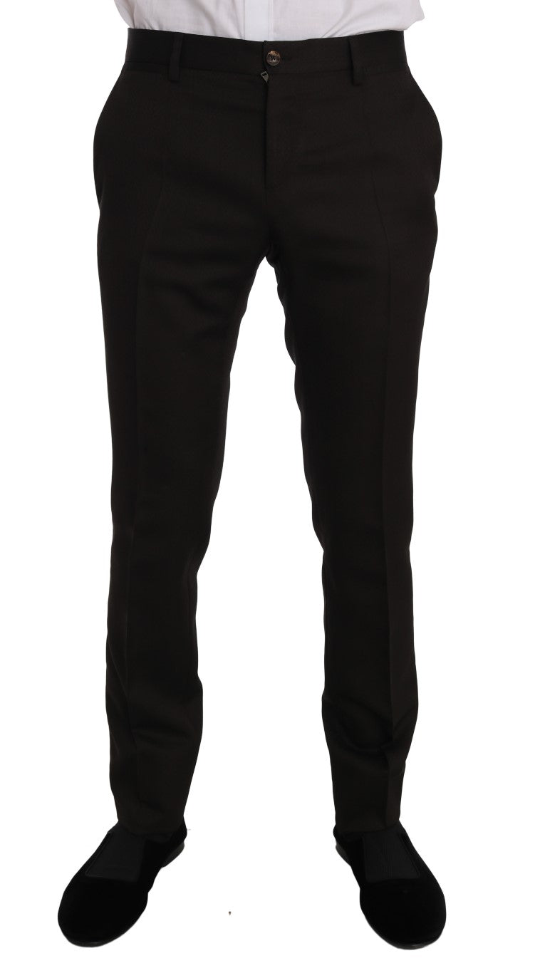 Dolce & Gabbana Brown Wool Crystal Bee Slim Fit MARTINI-6