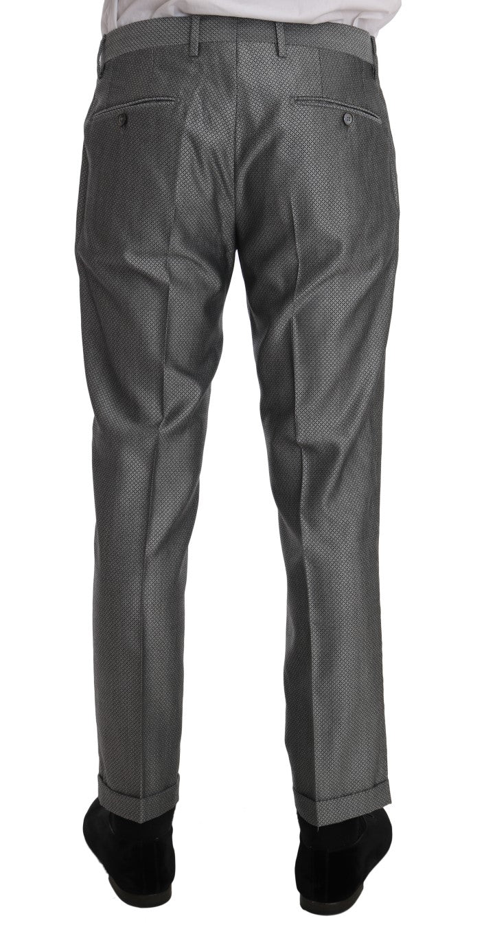 Dolce & Gabbana Schwarzer Stretch Crystal Bee Slim Fit Anzug-7