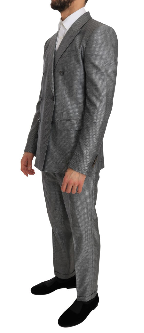 Dolce & Gabbana Schwarzer Stretch Crystal Bee Slim Fit Anzug-6