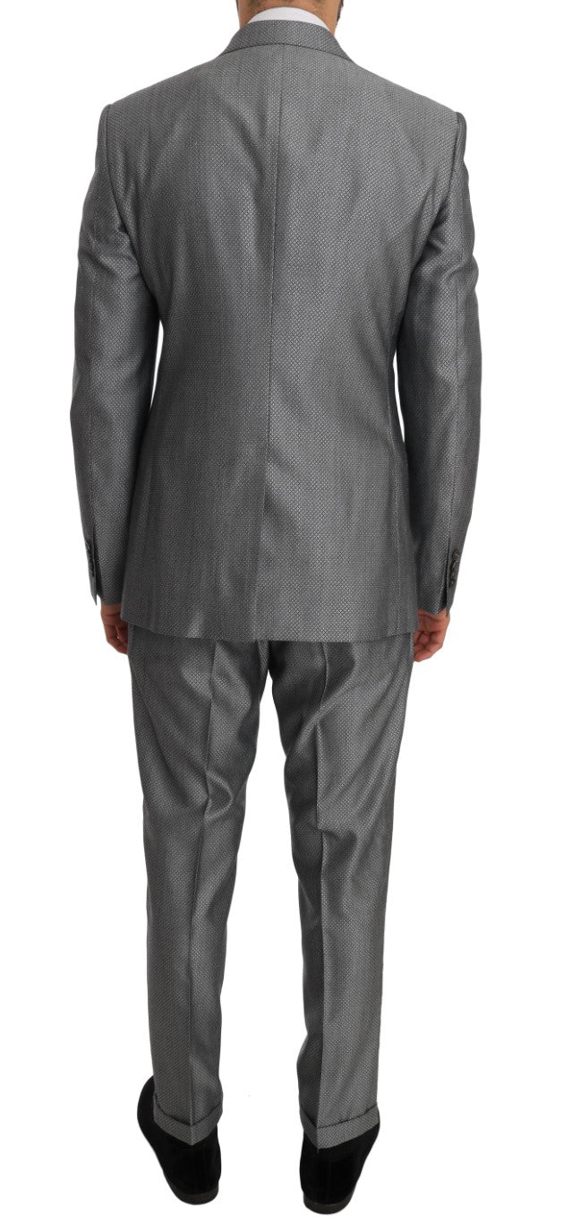 Dolce & Gabbana Schwarzer Stretch Crystal Bee Slim Fit Anzug-5