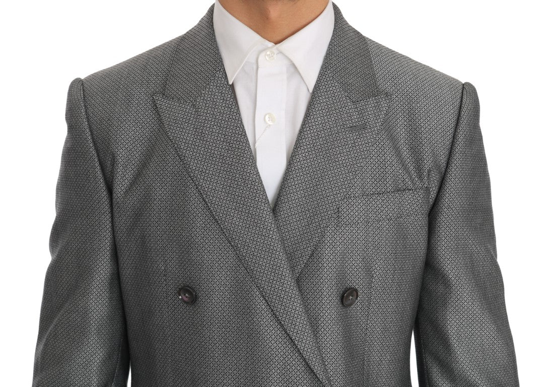 Dolce & Gabbana Schwarzer Stretch Crystal Bee Slim Fit Anzug-2