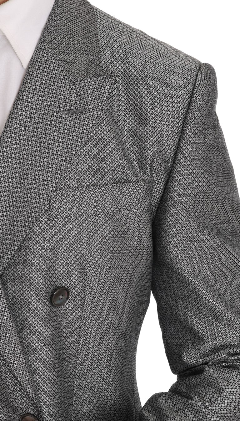 Dolce & Gabbana Schwarzer Stretch Crystal Bee Slim Fit Anzug-3