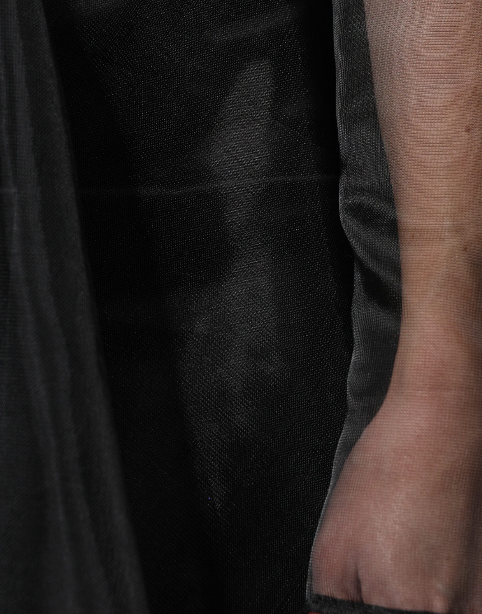 Vestido de cóctel midi de tul negro de Dolce & Gabbana-7