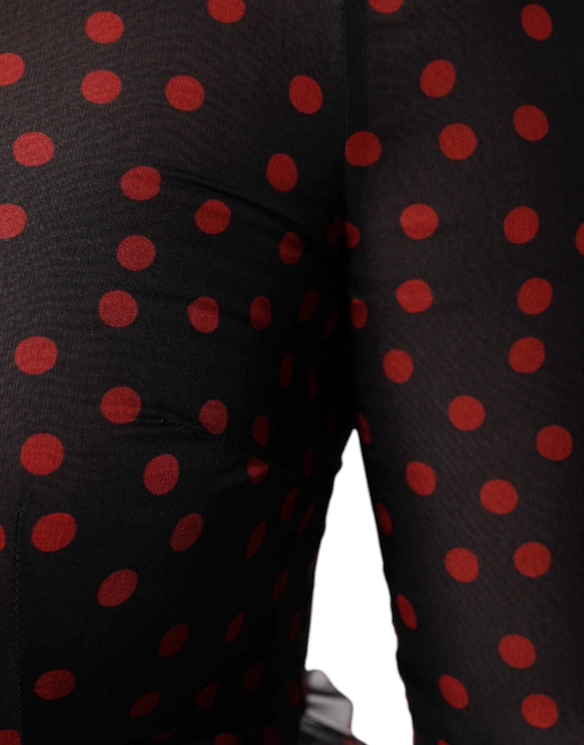Dolce & Gabbana black and red polka dot layered silk midi dress-7
