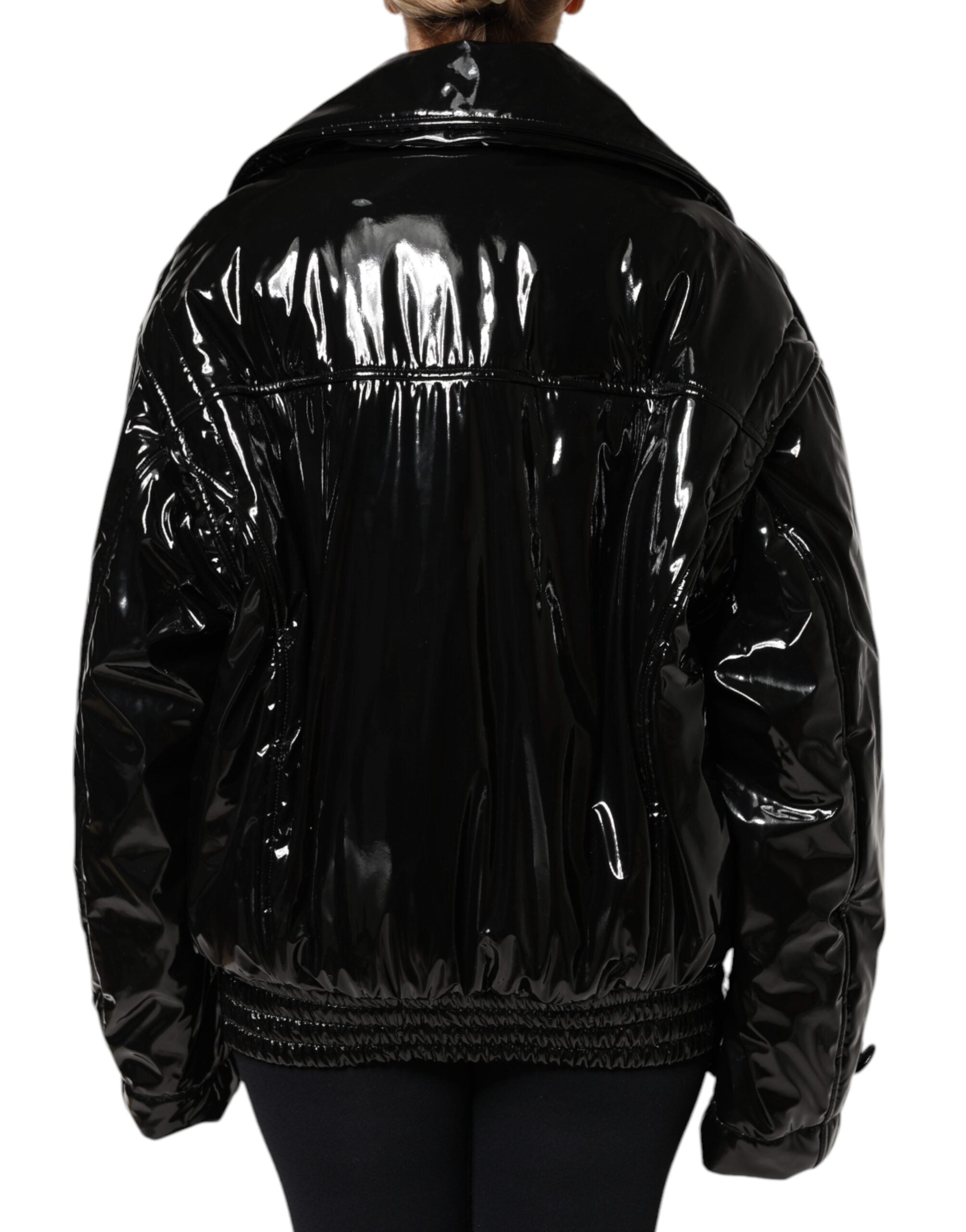 Dolce & Gabbana Black polyester blouson jacket with button placket-4
