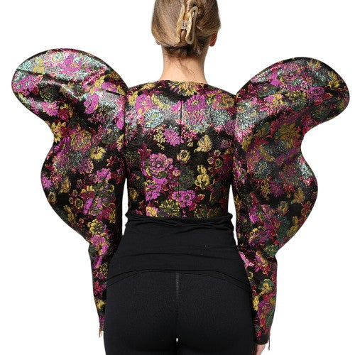 Chaqueta corta Dolce & Gabbana en jacquard floral multicolor-3