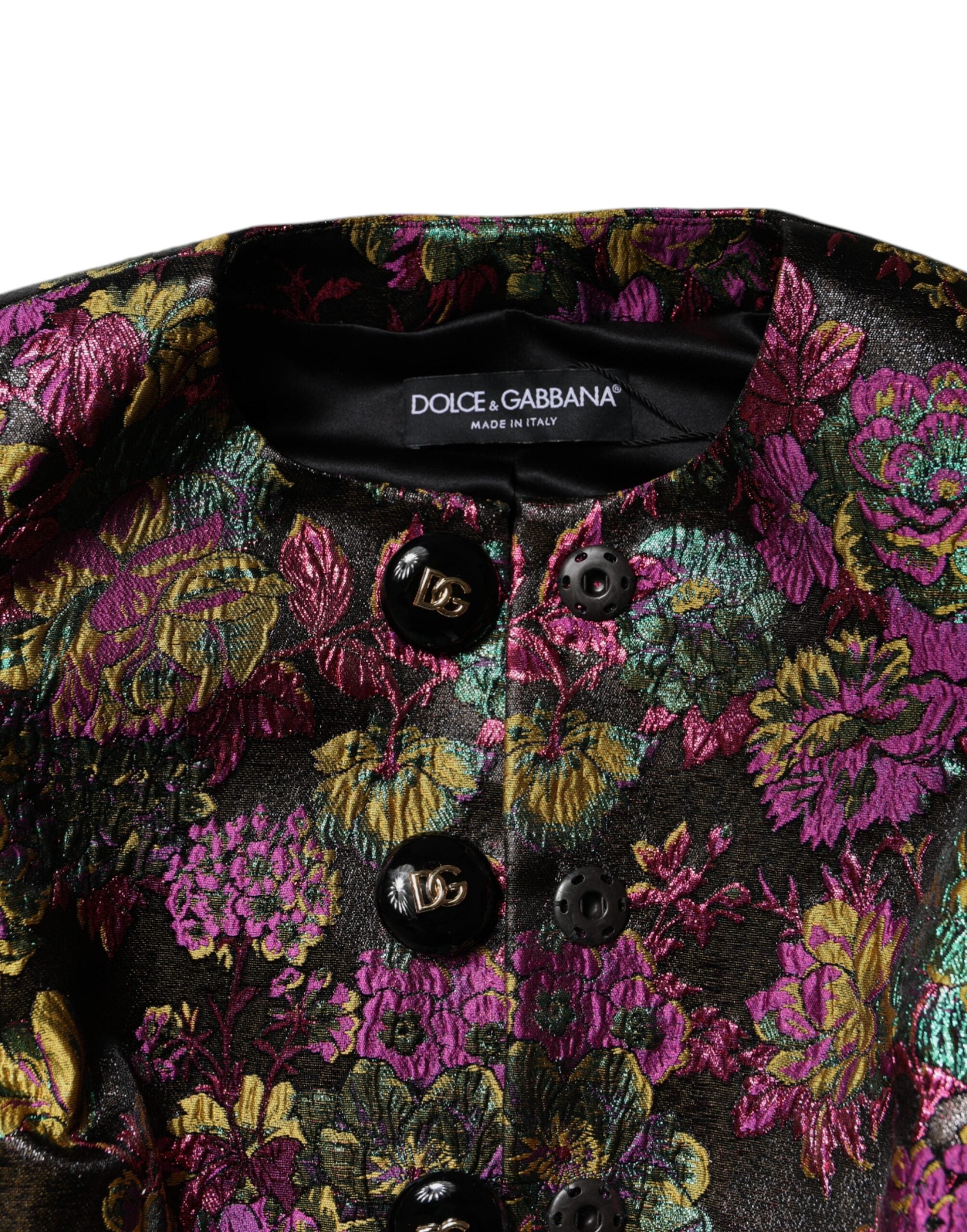 Chaqueta corta Dolce & Gabbana en jacquard floral multicolor-6