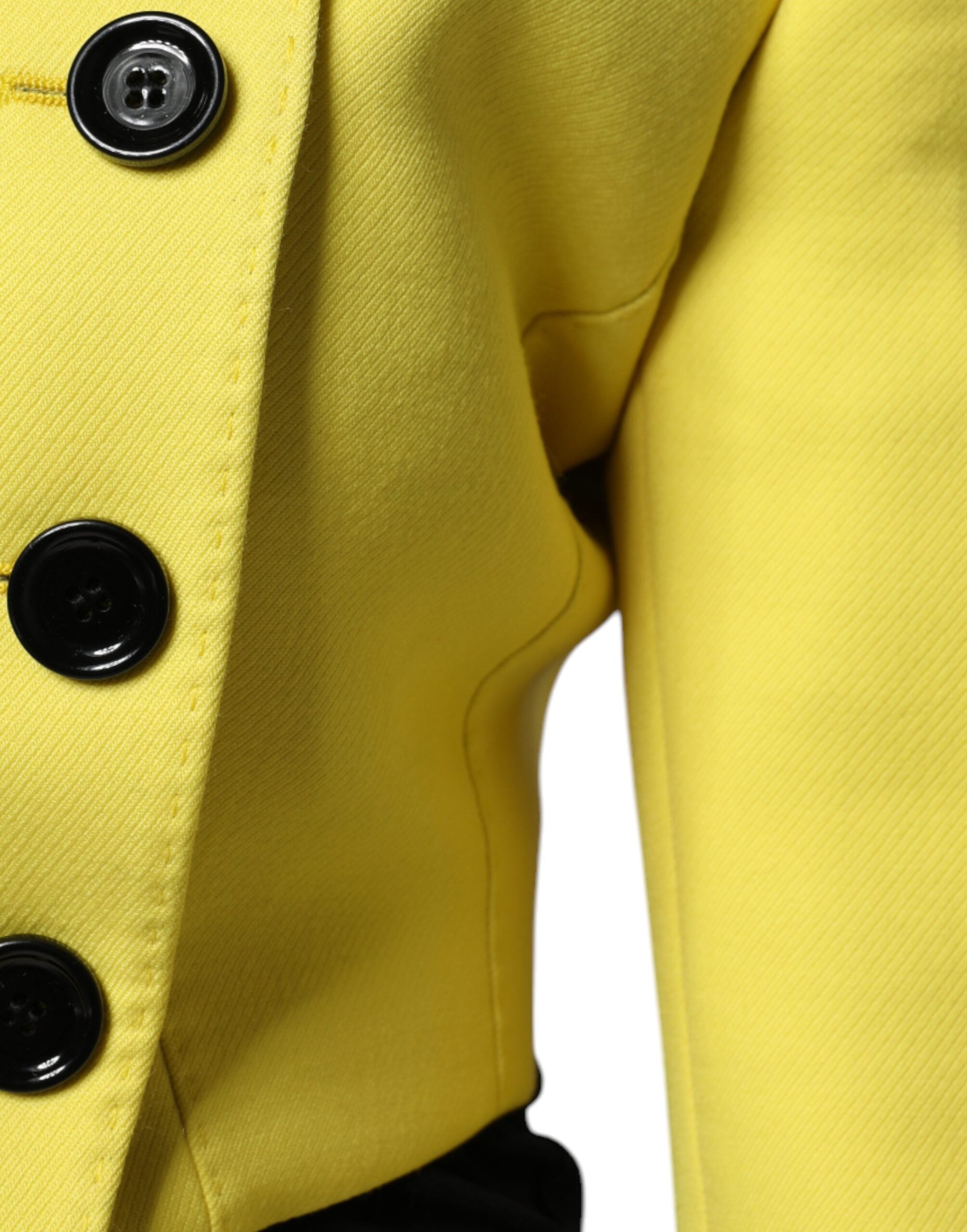Dolce & Gabbana lemon yellow wool coat with long sleeves and split jacket-6
