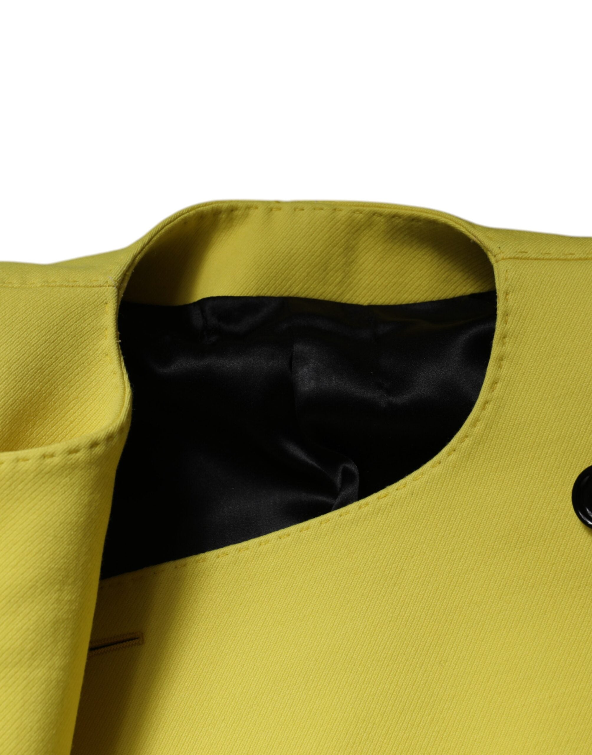 Dolce & Gabbana lemon yellow wool coat with long sleeves and split jacket-7