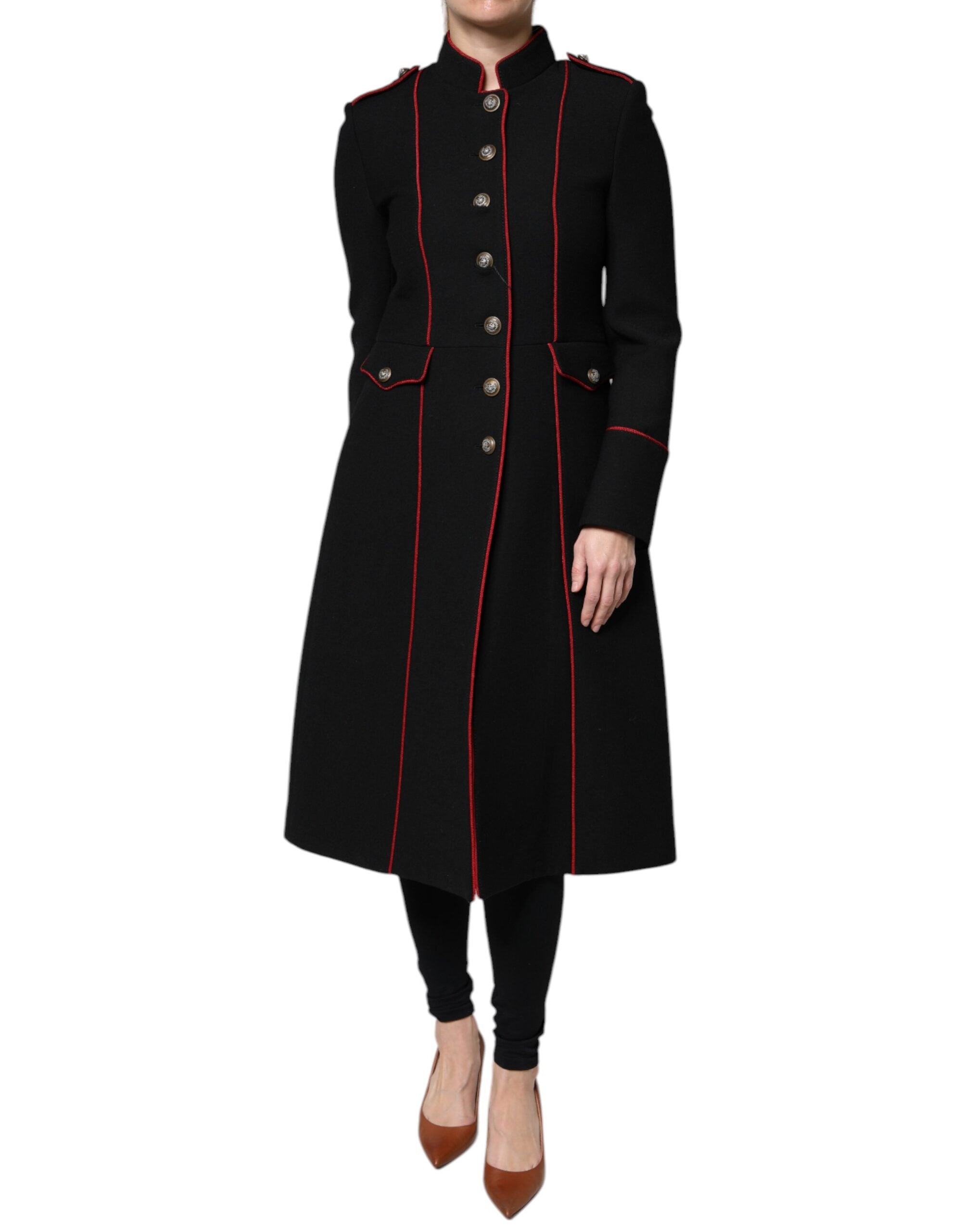 Dolce & Gabbana Black Single-Breasted Trench Coat Jacket
