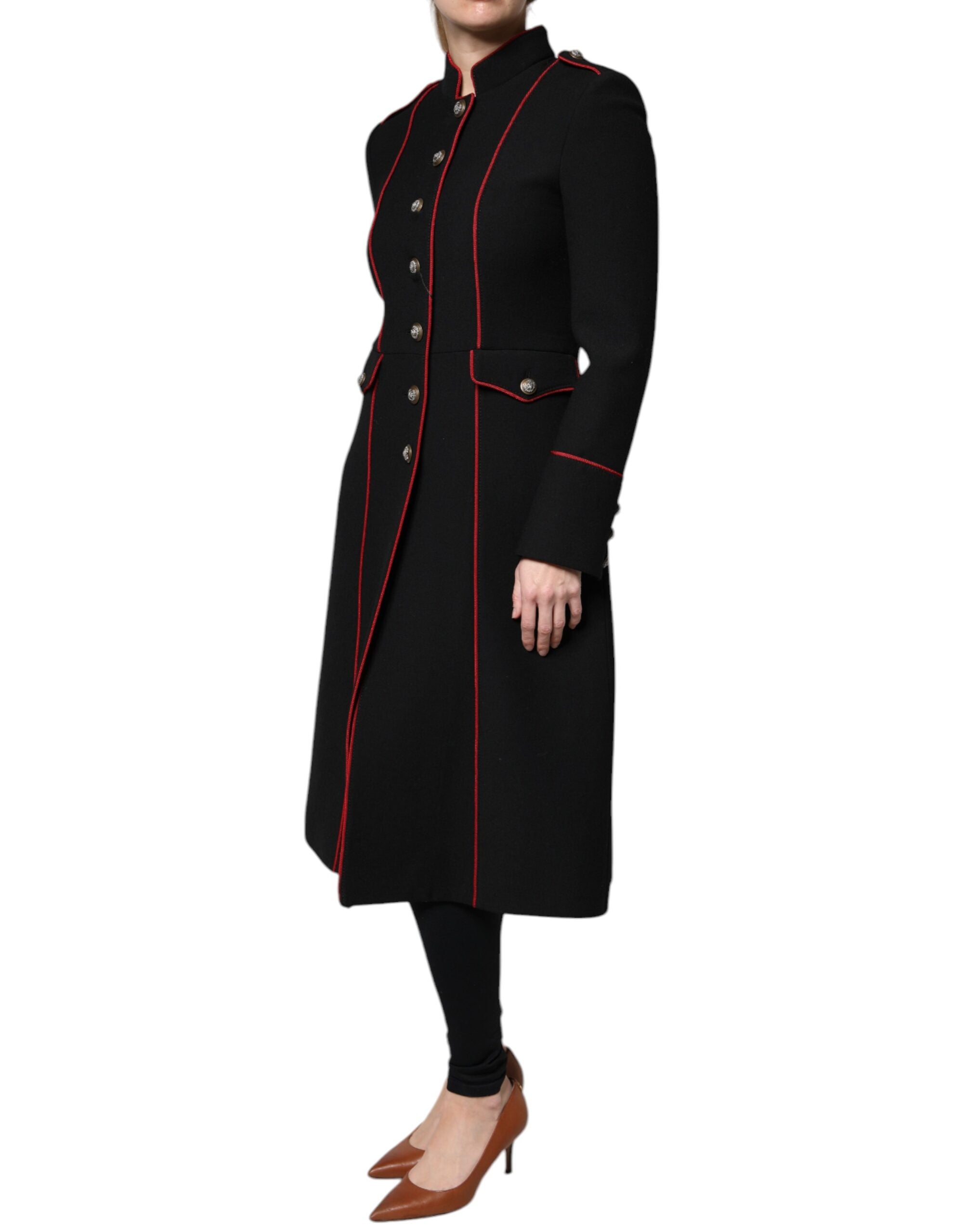 Dolce & Gabbana Black Single-Breasted Trench Coat Jacket-3