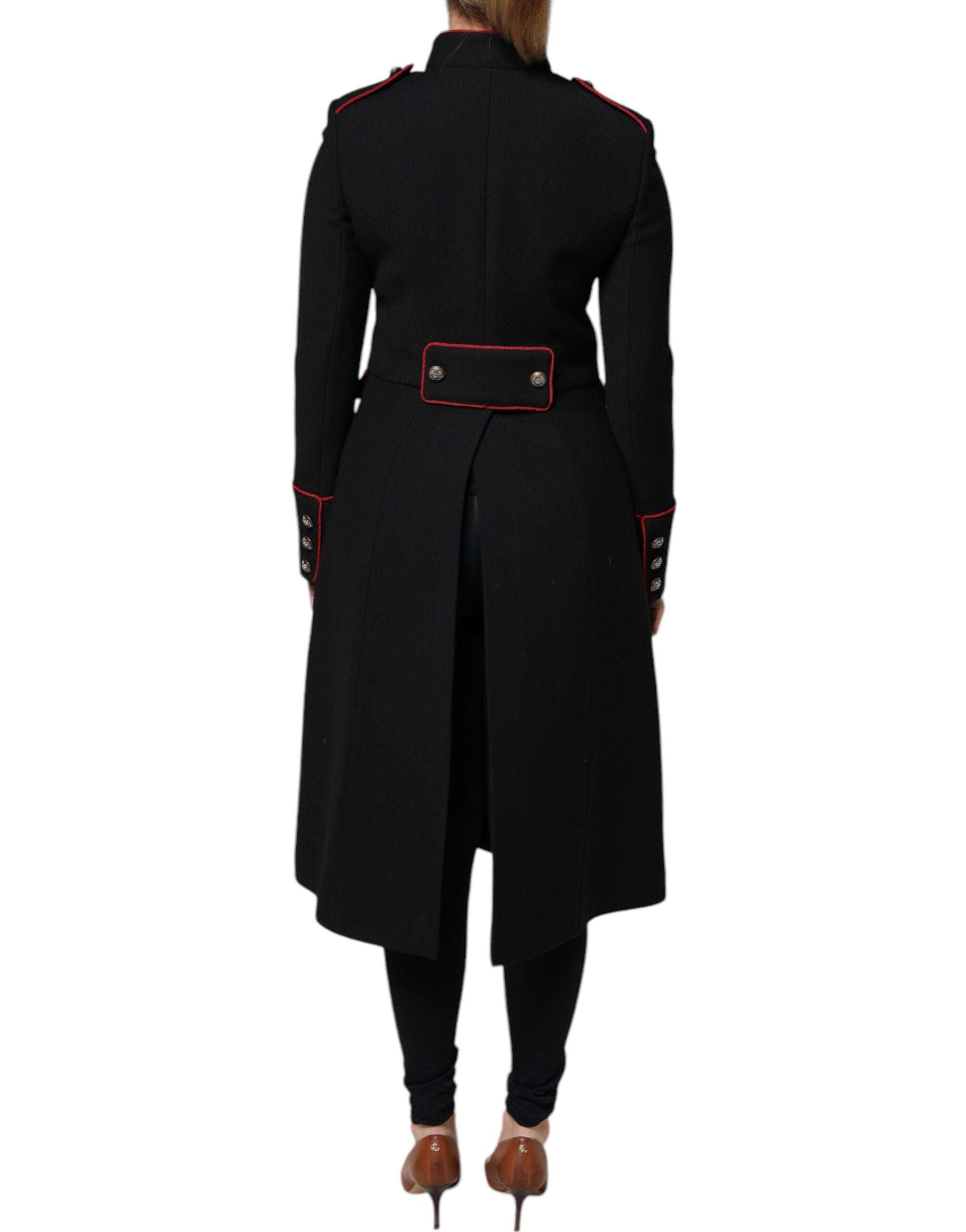 Dolce & Gabbana Black Single-Breasted Trench Coat Jacket-4