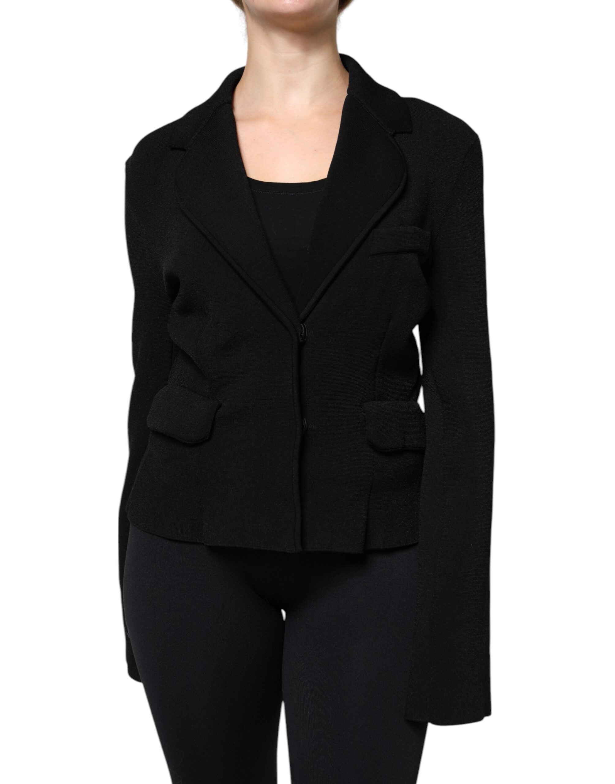 Dolce & Gabbana black single-breasted blazer jacket in viscose-2