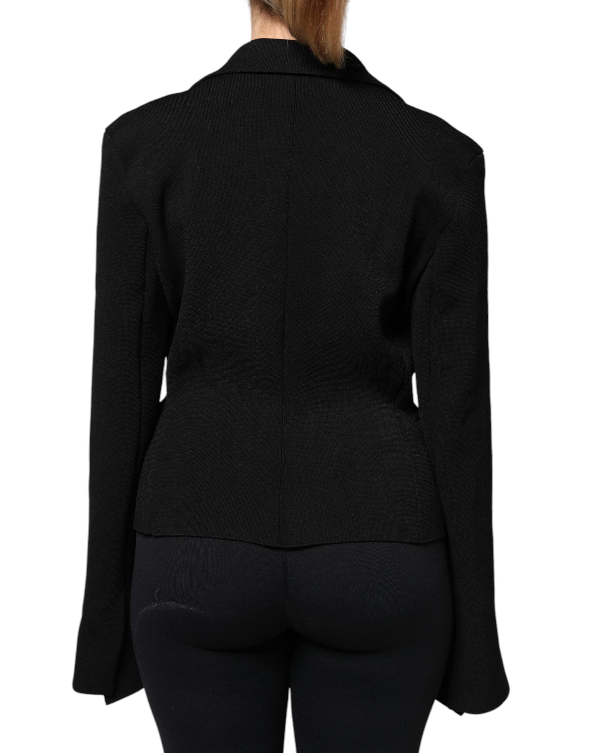 Dolce & Gabbana black single-breasted blazer jacket in viscose-4