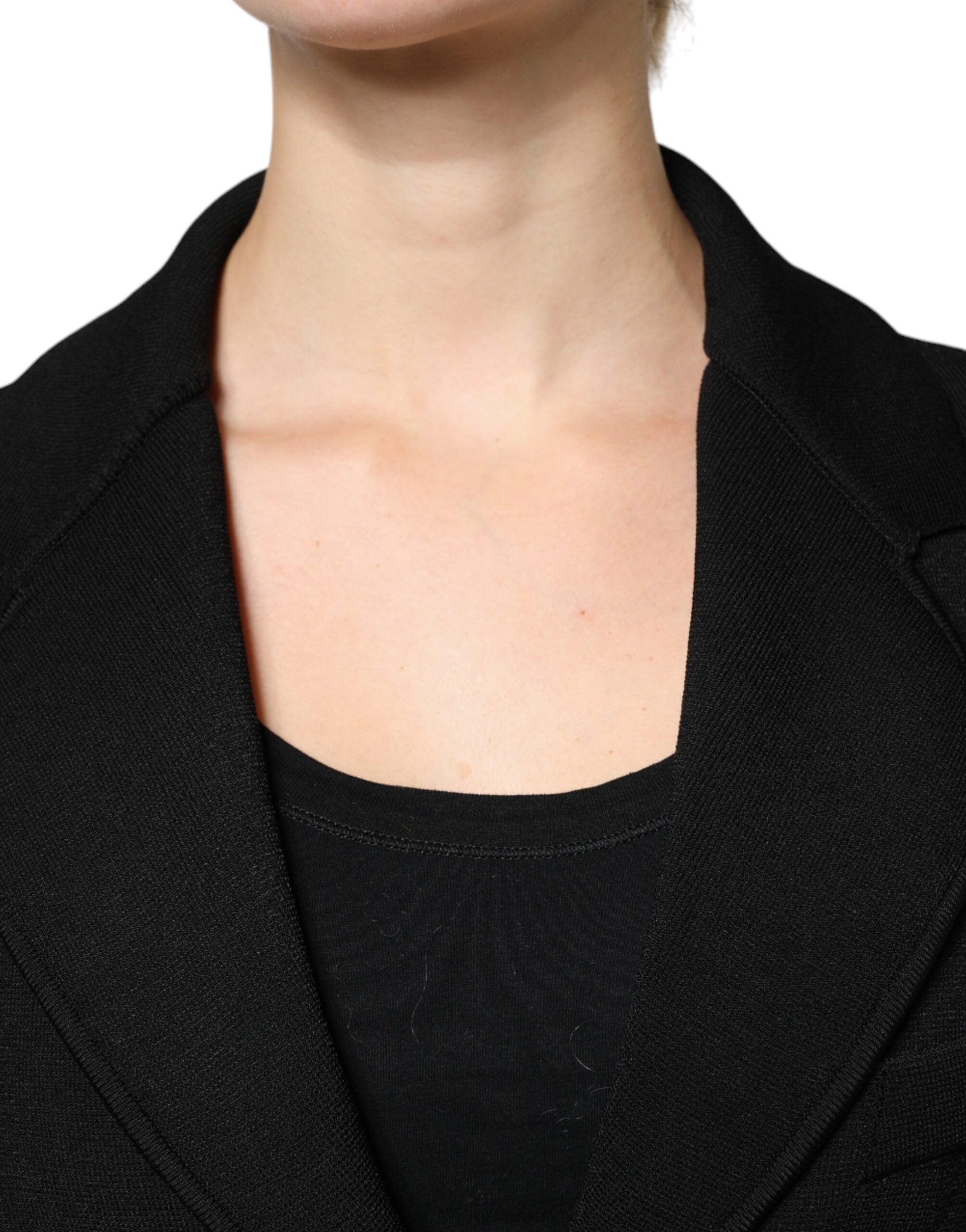 Dolce & Gabbana black single-breasted blazer jacket in viscose-5