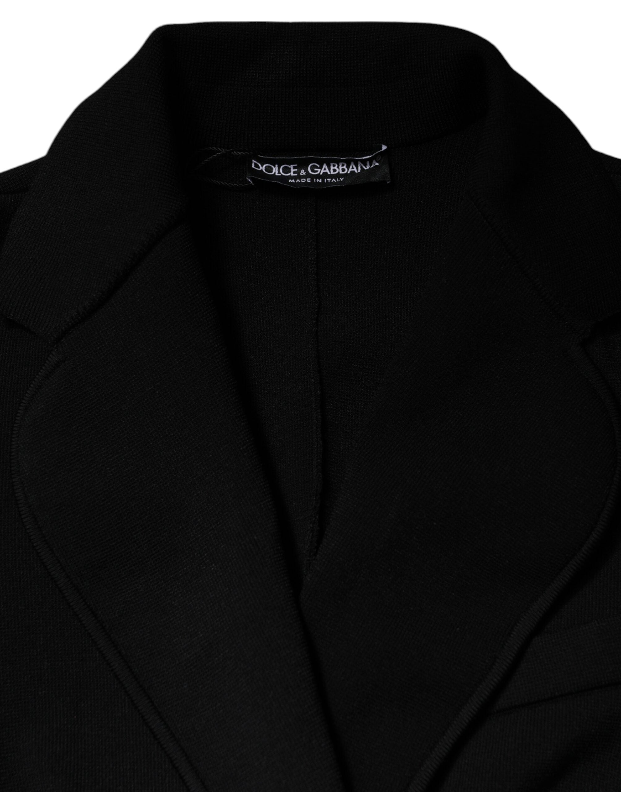 Dolce & Gabbana black single-breasted blazer jacket in viscose-7