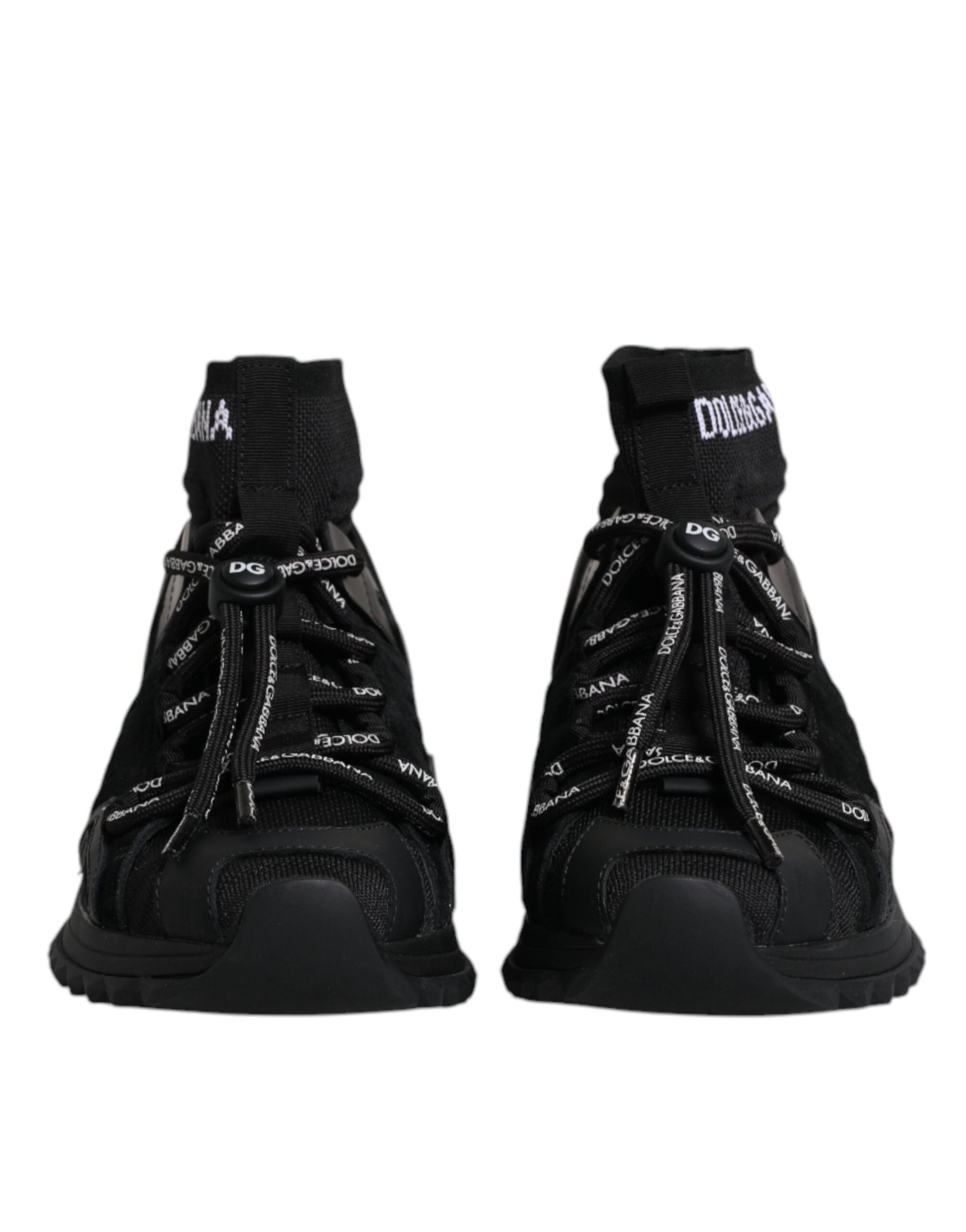 Dolce & Gabbana Black Sorrento Socks Logo Sneakers Shoes-2